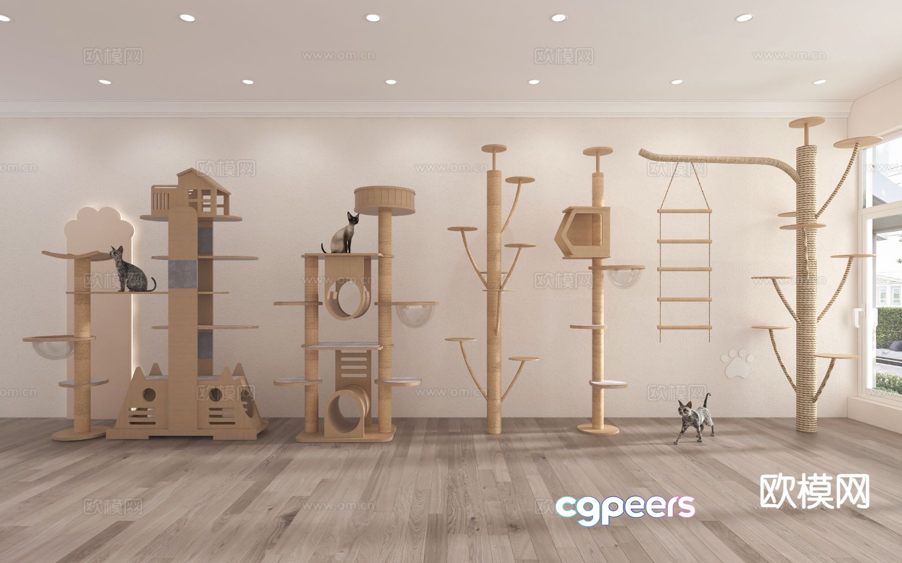 Cat nest cat climbing frame cat climbing tree cattery cat wall 3d model Cat nest cat climbing frame cat climbing tree cattery cat wall 3d model