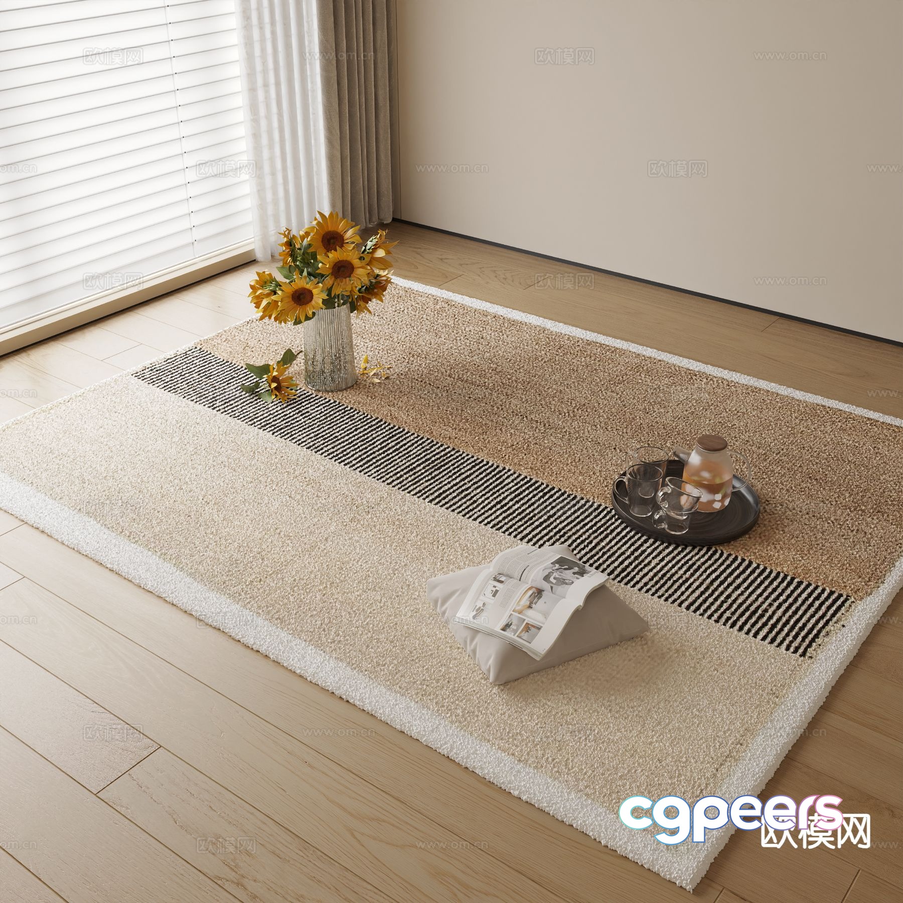 Geometric abstract carpet 3d model Geometric abstract carpet 3d model
