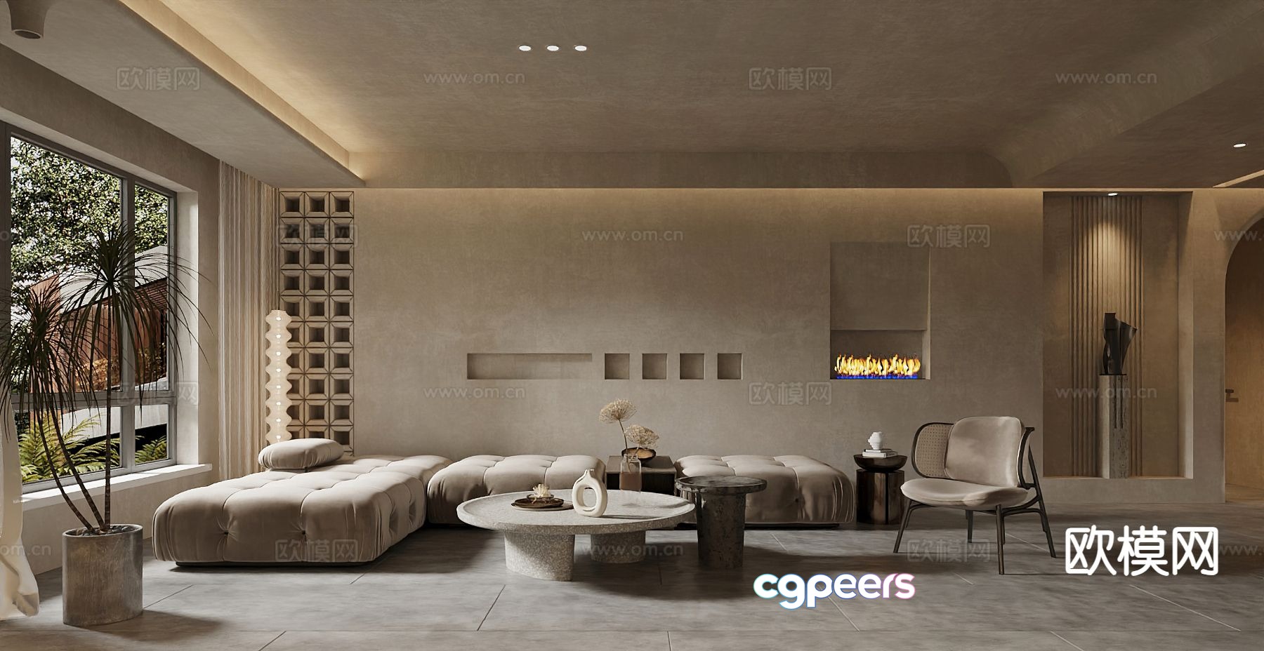 Wabi-sabi living room 3d model Wabi-sabi living room 3d model