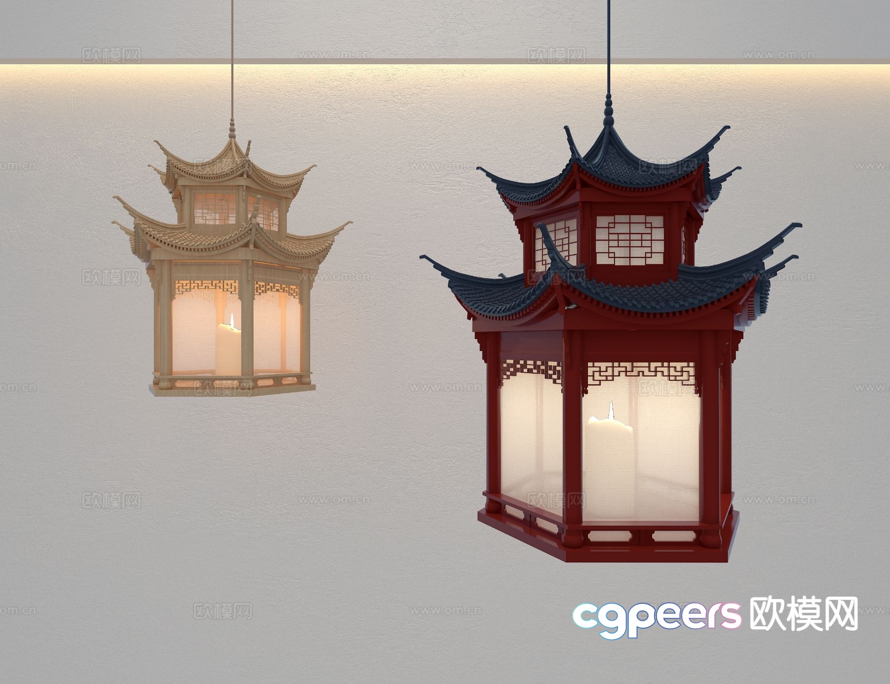 New Chinese style chandelier 3d model New Chinese style chandelier 3d model