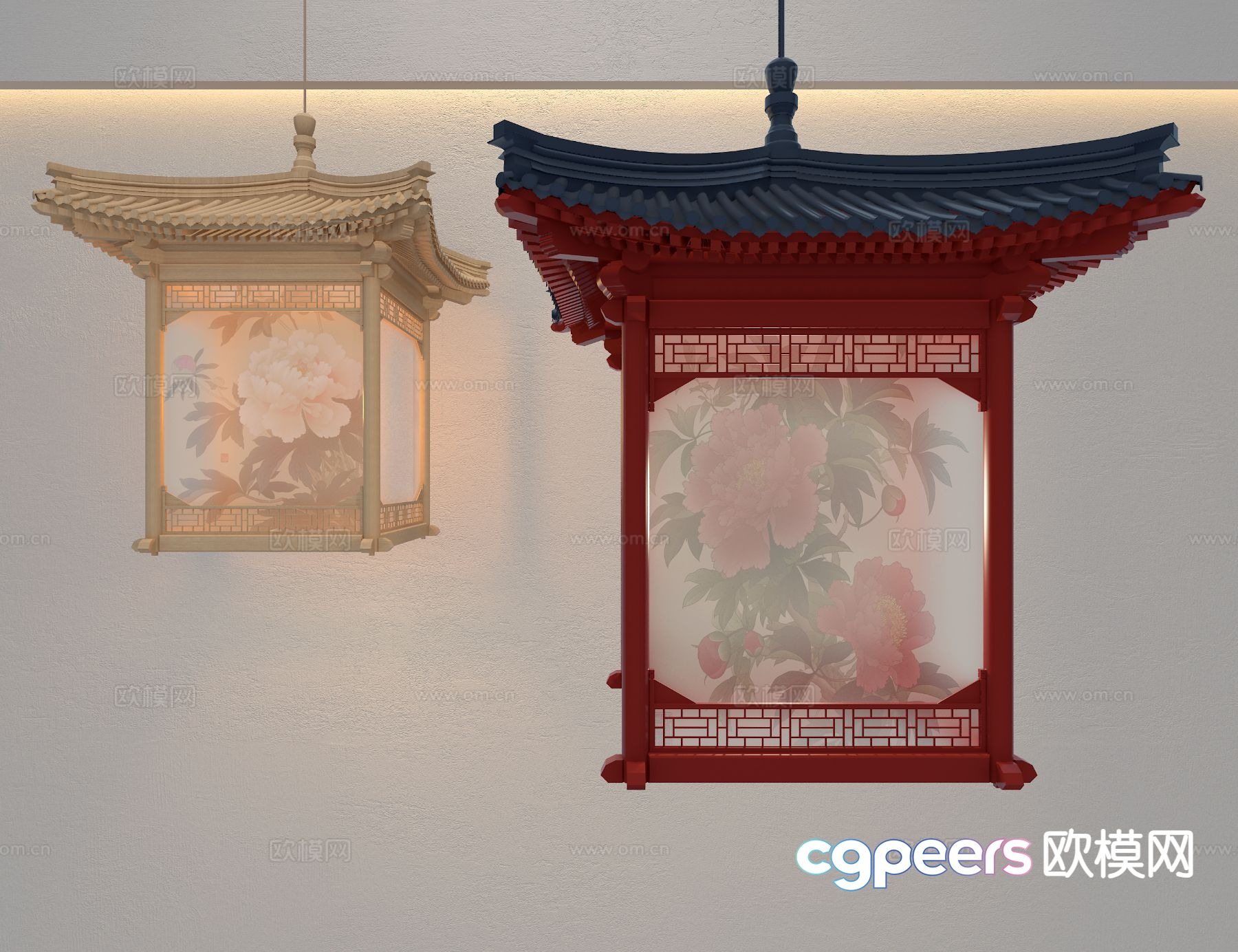 New Chinese style chandelier 3d model New Chinese style chandelier 3d model