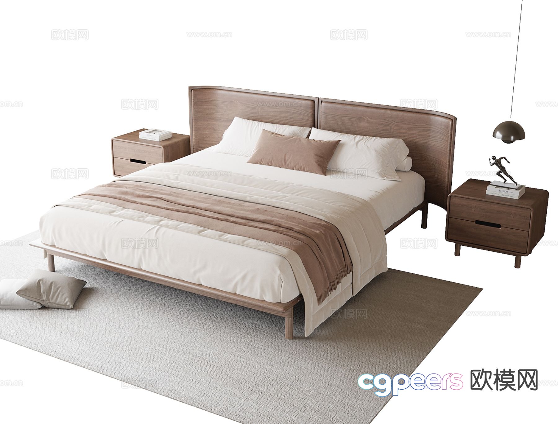 Modern double bed 3d model Modern double bed 3d model
