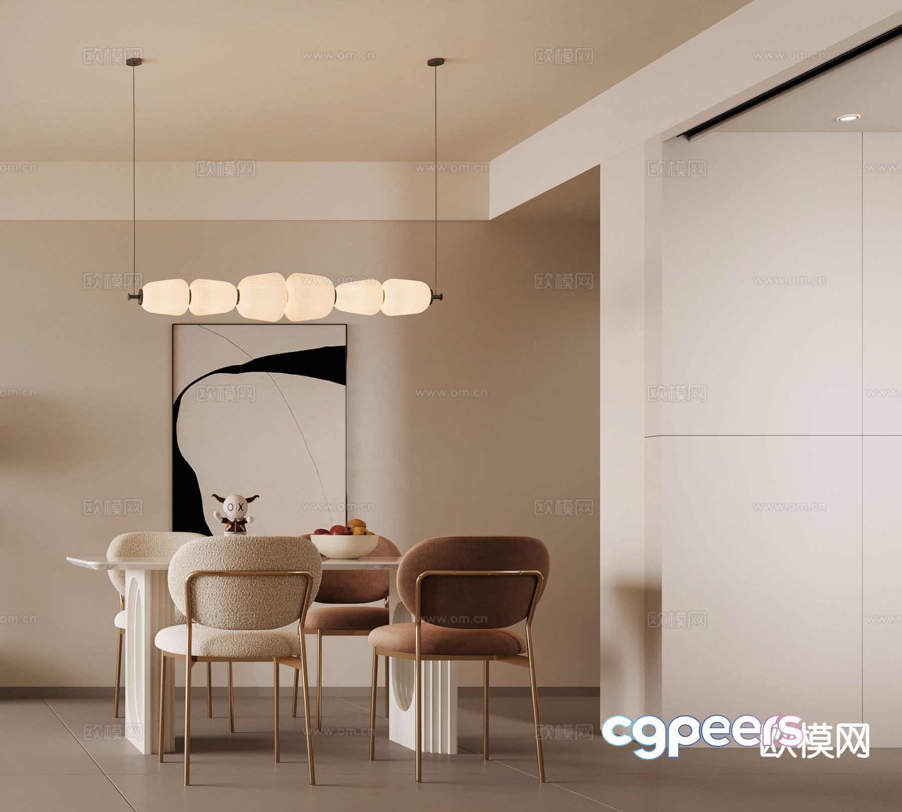 Cream style restaurant 3d model Cream style restaurant 3d model