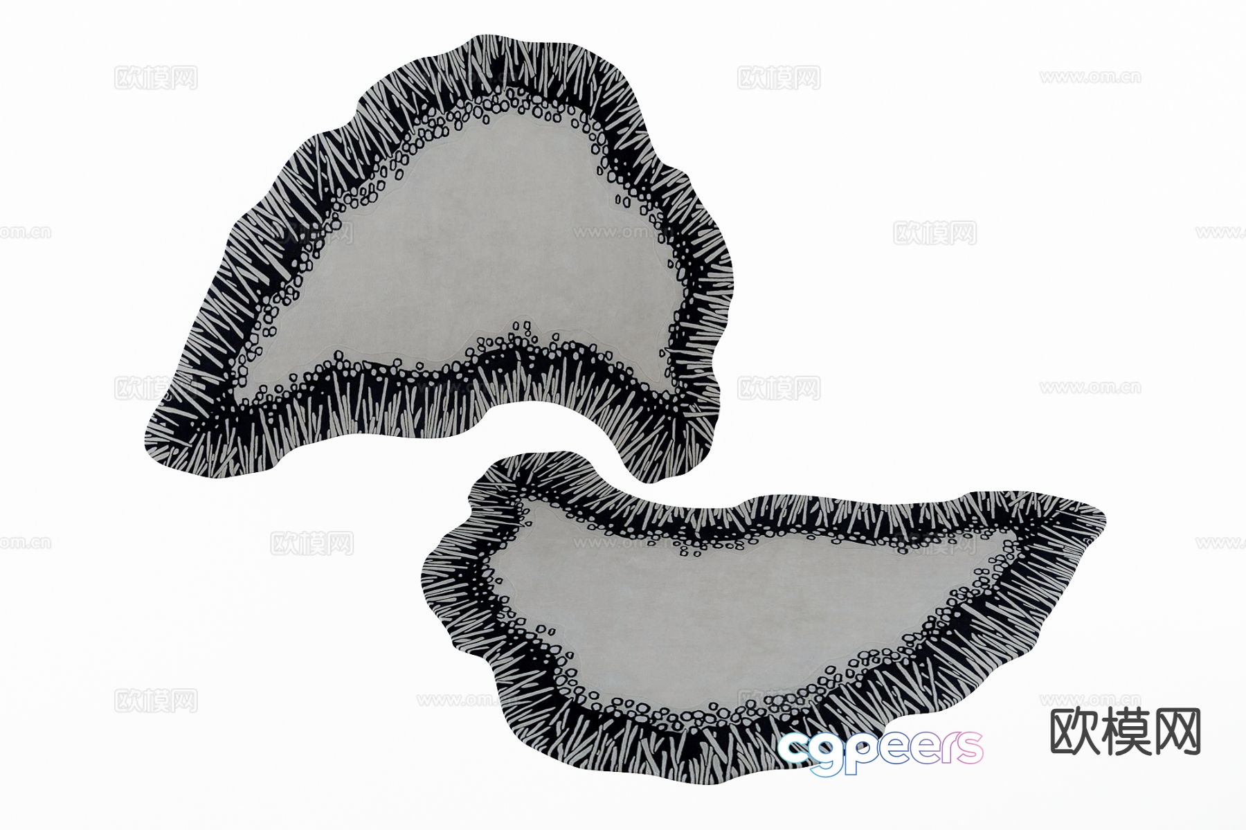 Modern shaped carpet 3d model Modern shaped carpet 3d model