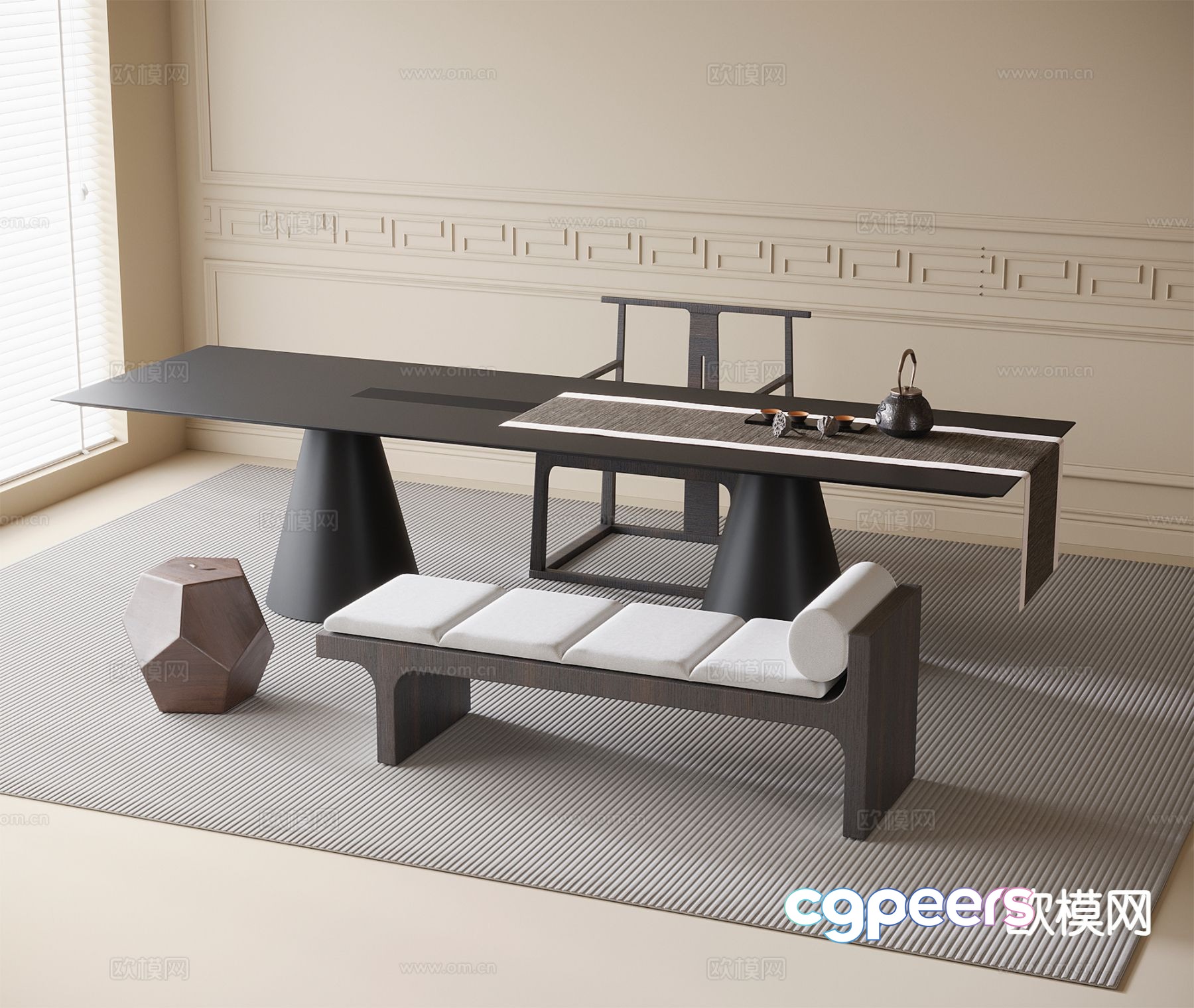 Modern tea table tea table 3d model Modern tea table tea table 3d model