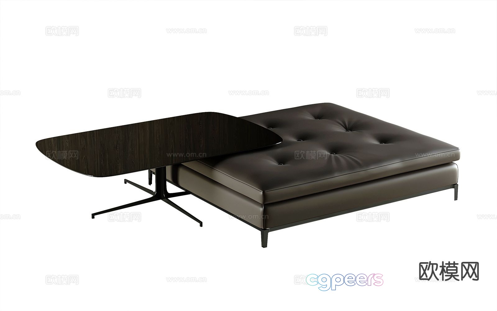 Modern double coffee table 3d model Modern double coffee table 3d model
