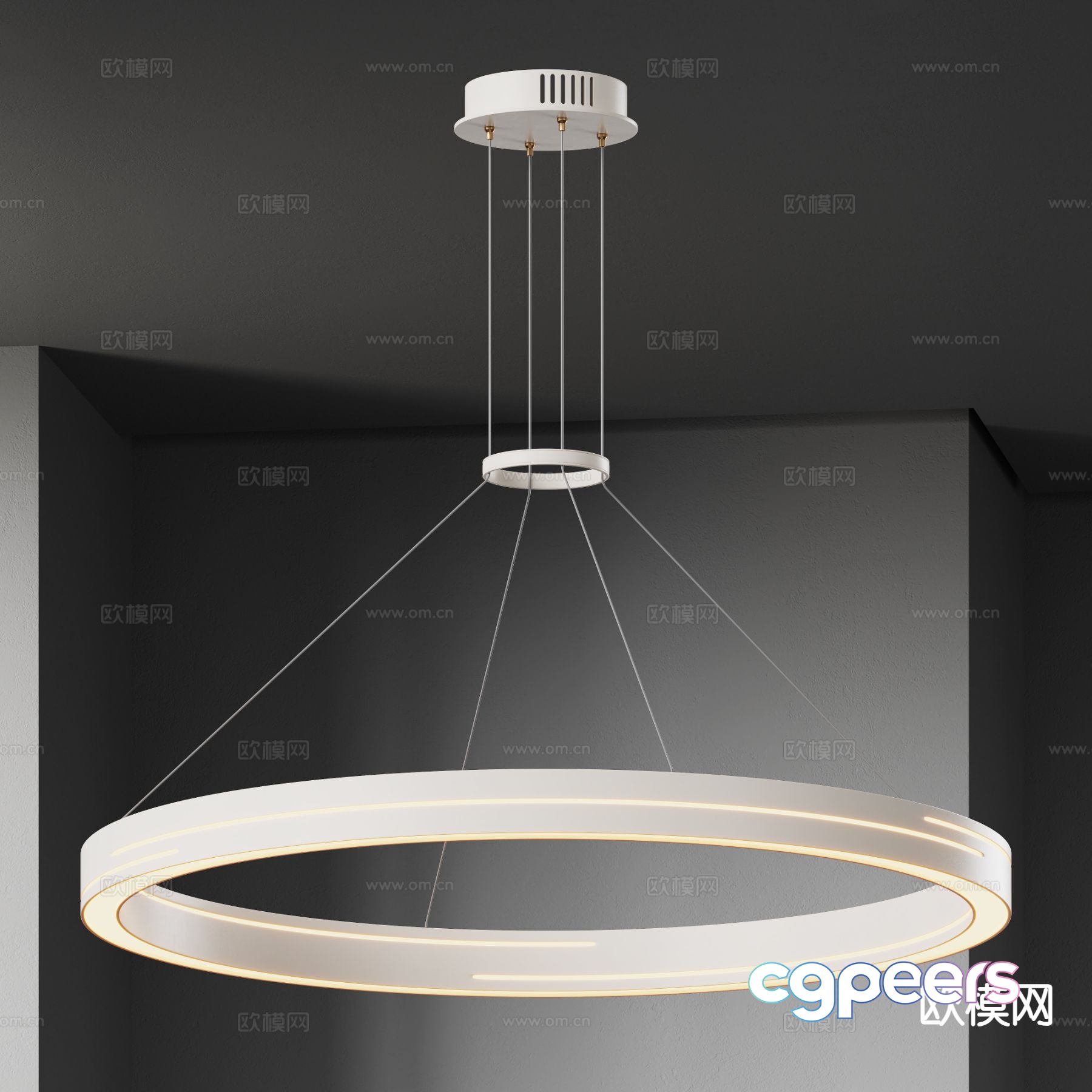 Light luxury chandelier ring chandelier 3d model Light luxury chandelier ring chandelier 3d model