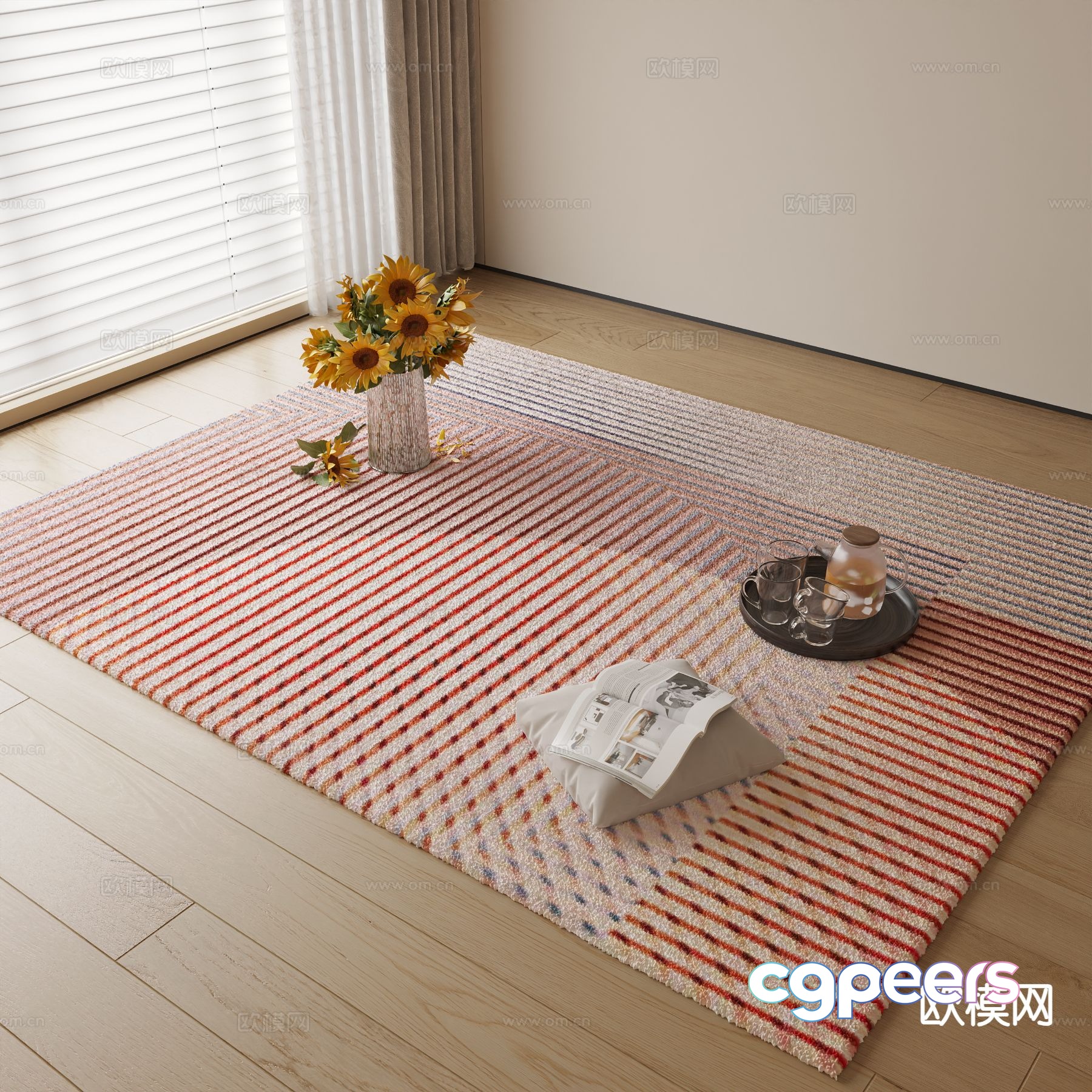 Modern square carpet 3d model Modern square carpet 3d model
