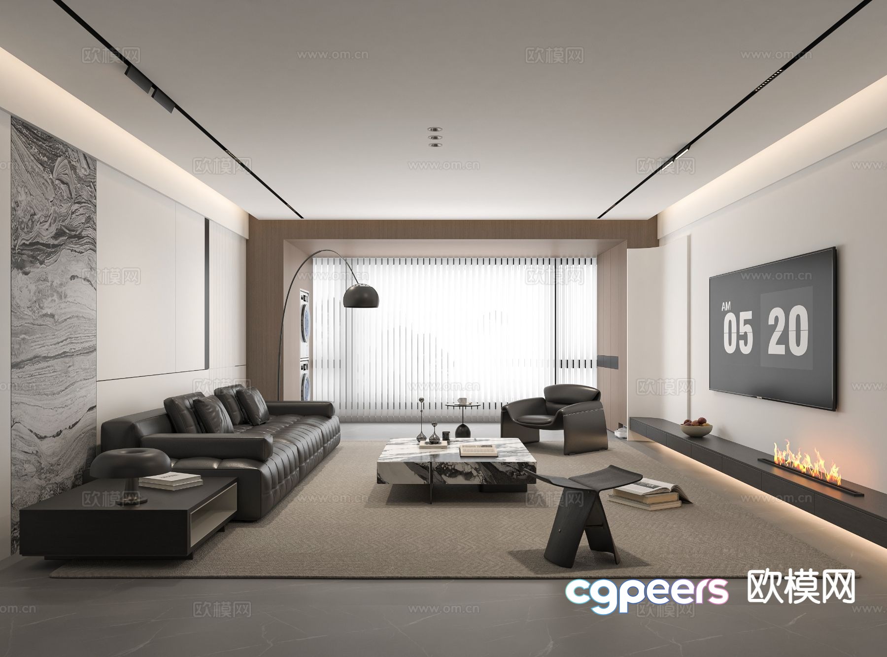 Modern living room 3d model Modern living room 3d model