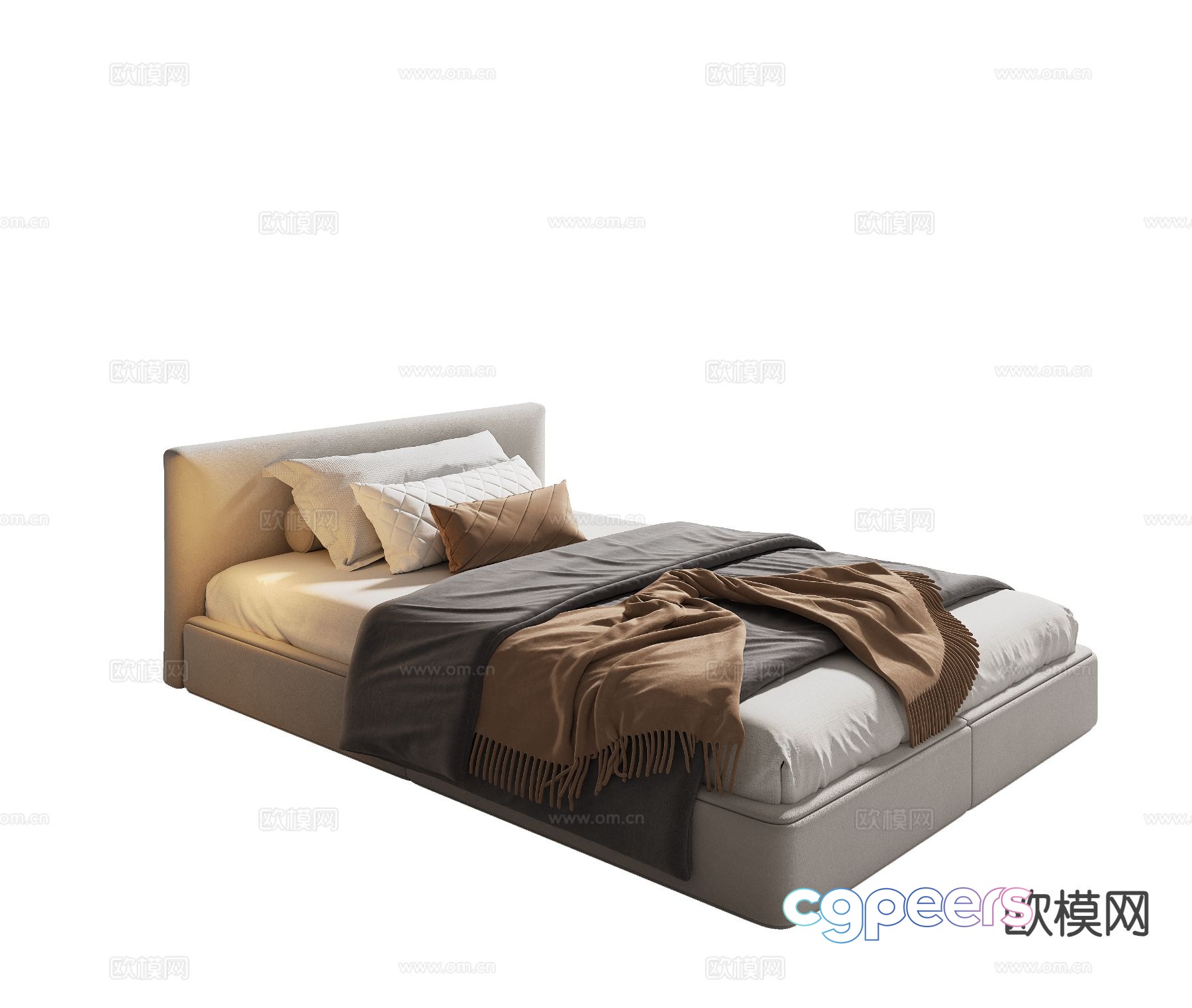 Modern single bed 3d model Modern single bed 3d model