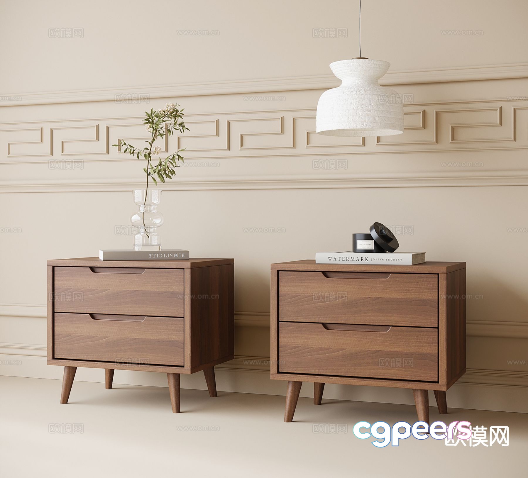 Nordic bedside table 3d model Nordic bedside table 3d model