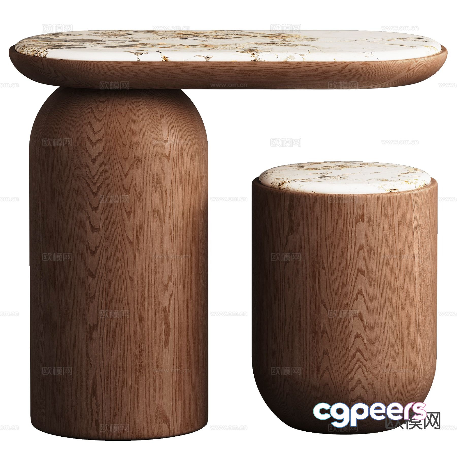 Modern corner table side table round table table table 3D model Modern corner table side table round table table table 3D model