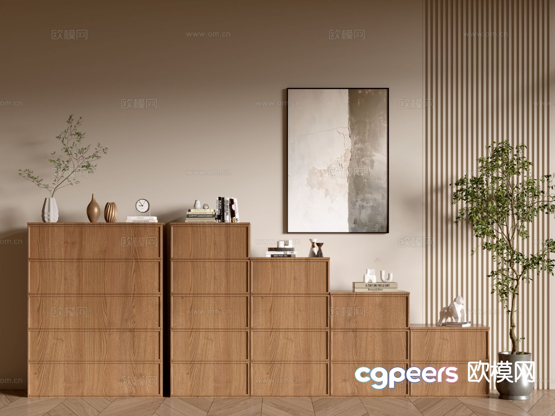 Log style side cabinet wood grain chest short bookcase 3D model Log style side cabinet wood grain chest short bookcase 3D model
