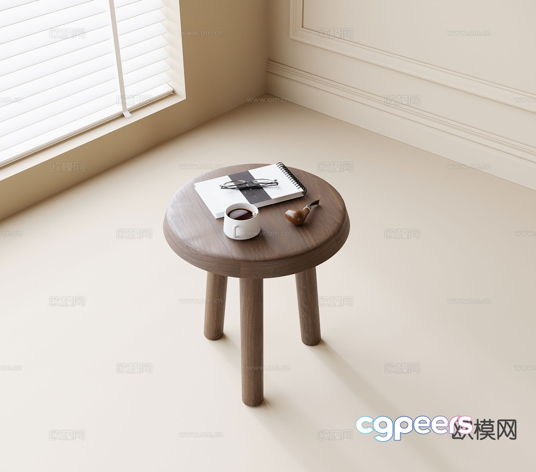 Nordic side table corner table round table table table 3D model Nordic side table corner table round table table table 3D model