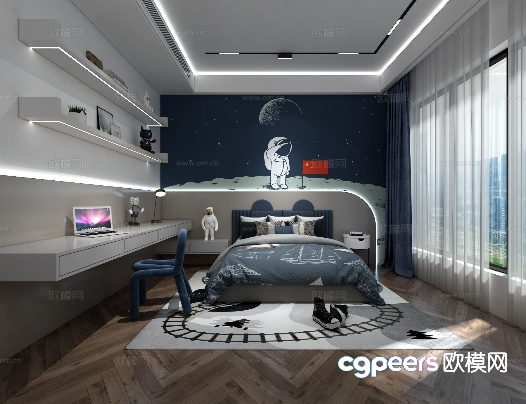 Modern children’s room boy’s room 3d model Modern children’s room boy’s room 3d model