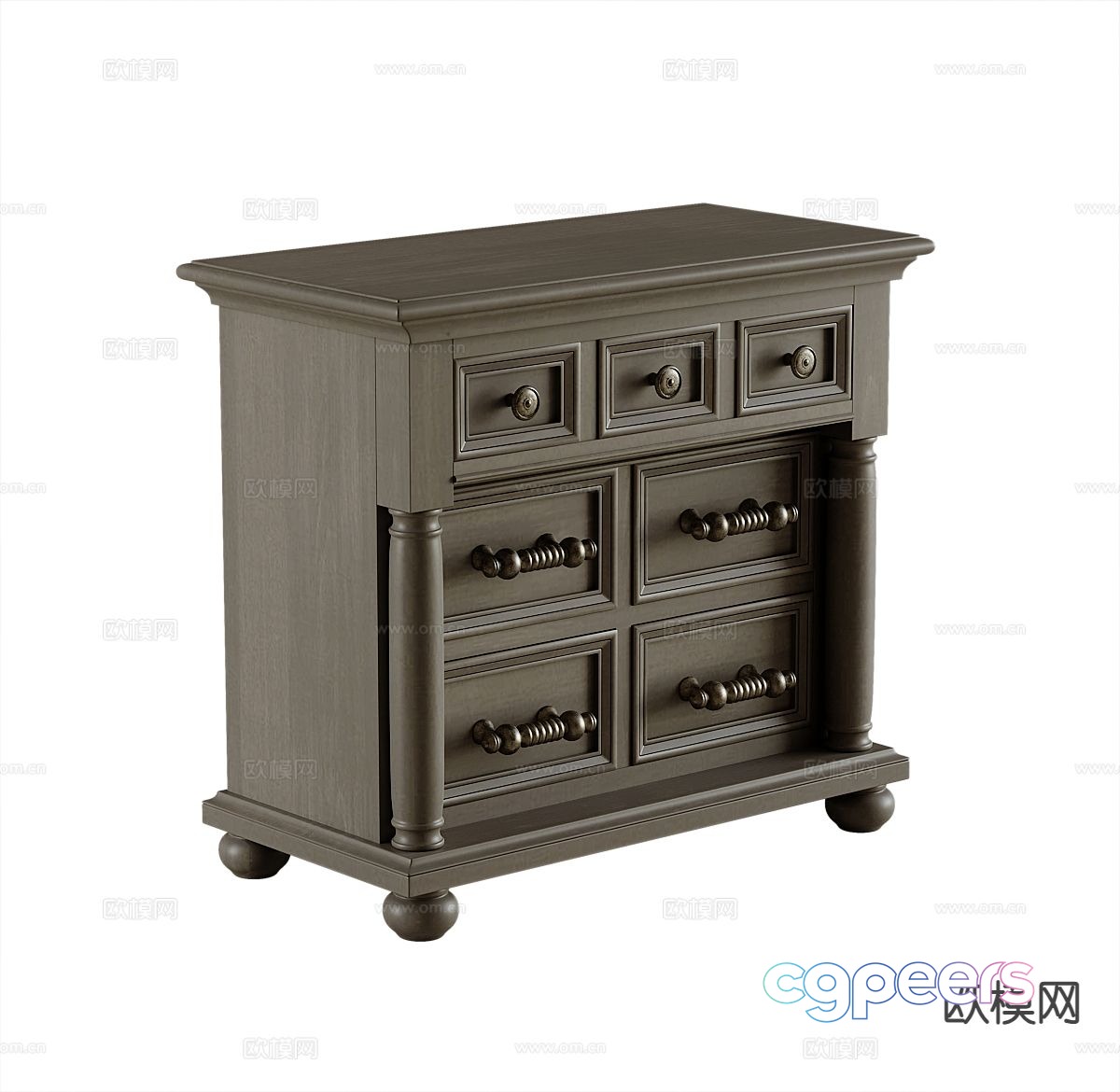 American bedside table 3d model American bedside table 3d model