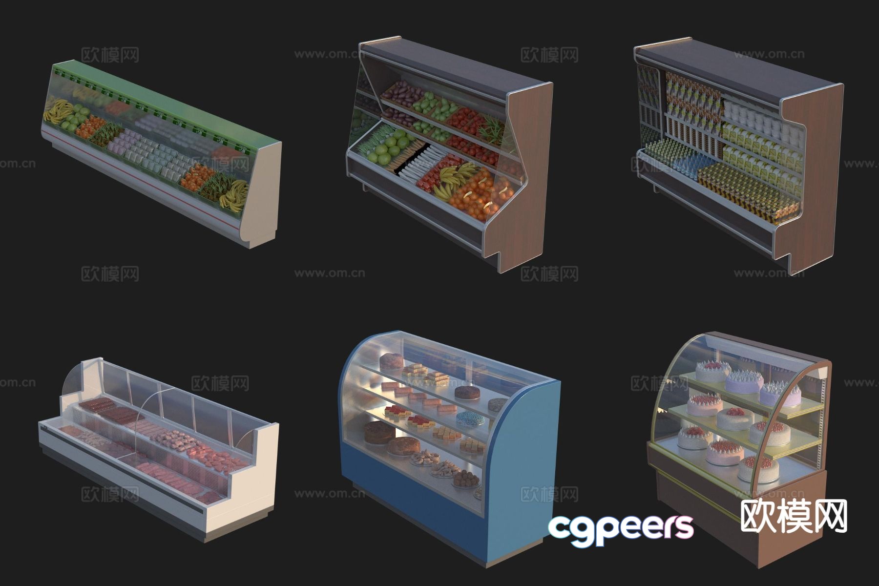 Supermarket freezer freezer snack shelf 3D model Supermarket freezer freezer snack shelf 3D model