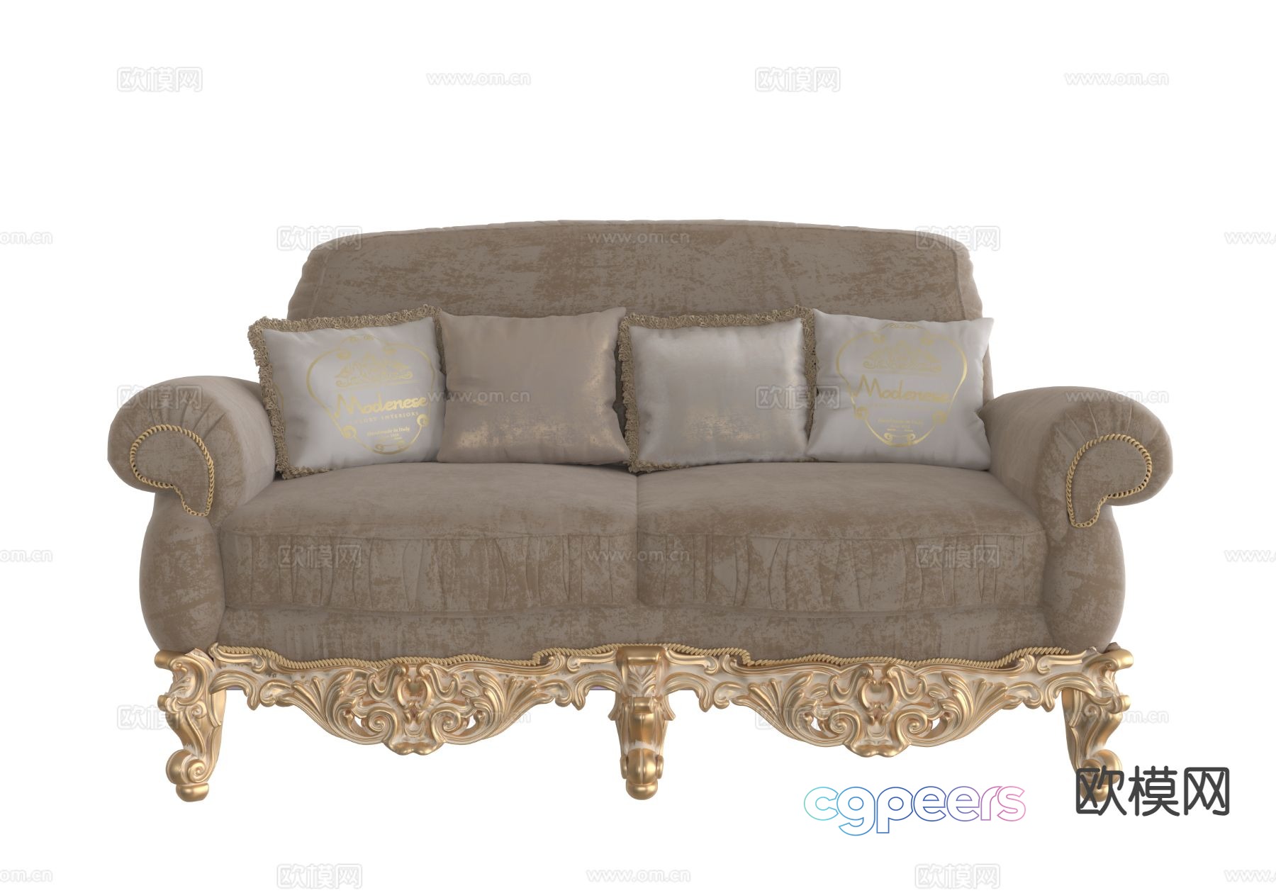 European style double sofa 3d model European style double sofa 3d model