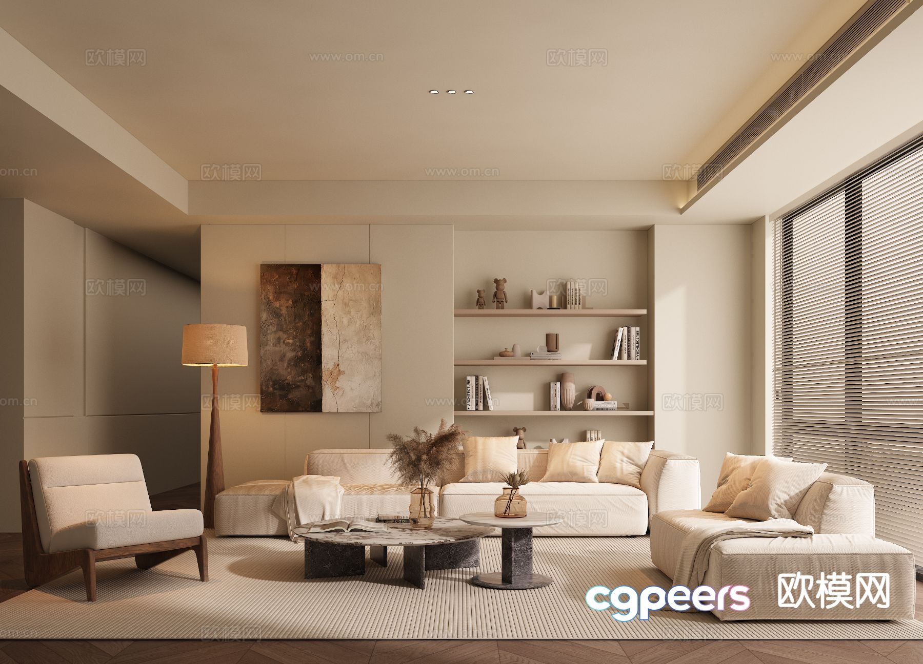 Wabi-sabi living room 3d model Wabi-sabi living room 3d model
