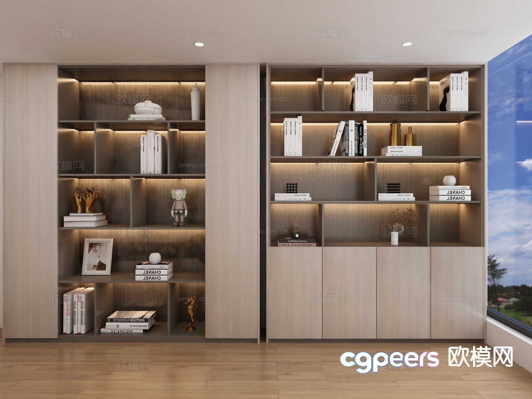 Modern bookcase display cabinet 3d model Modern bookcase display cabinet 3d model