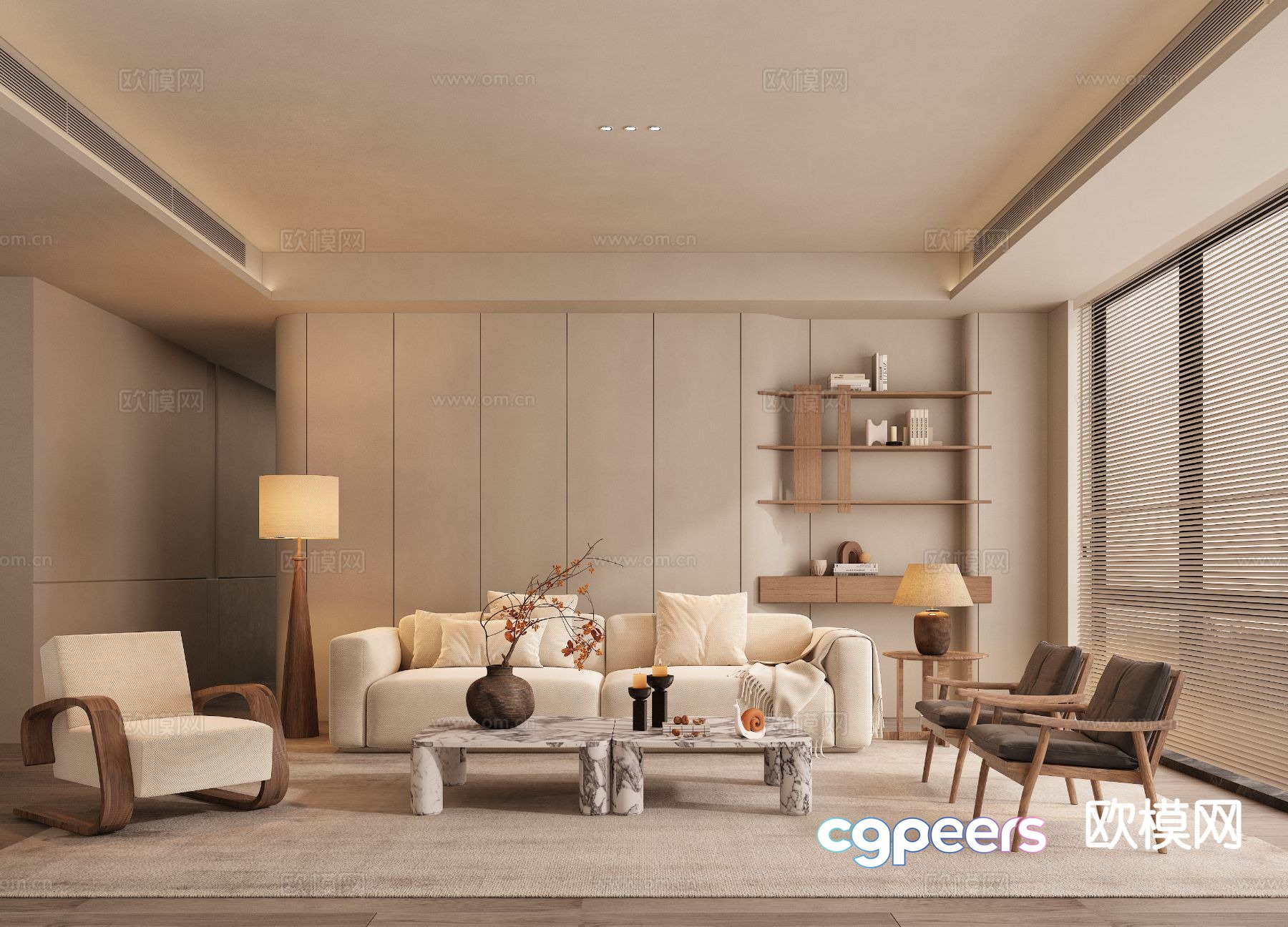Wabi-sabi living room 3d model Wabi-sabi living room 3d model