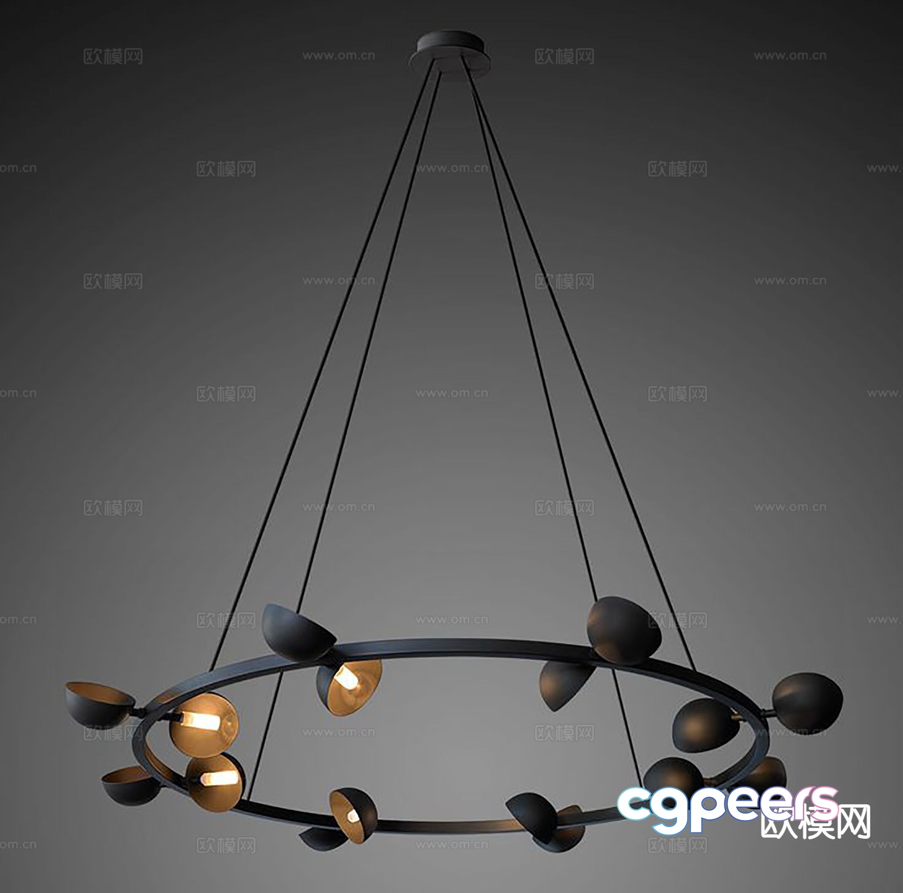 Ring chandelier simple chandelier 3d model Ring chandelier simple chandelier 3d model