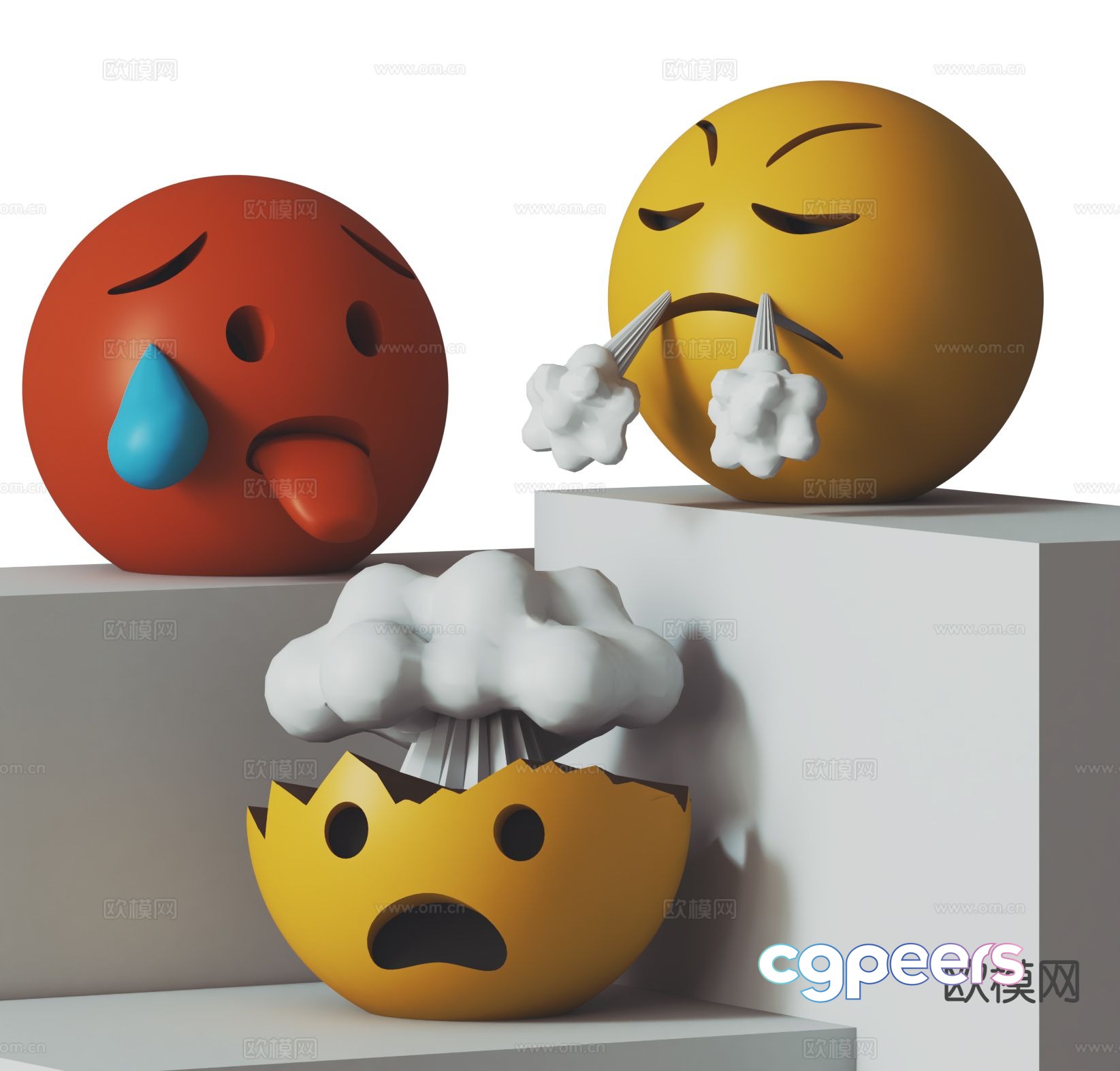 Modern emoticon sculpture emoticon doll 3d model Modern emoticon sculpture emoticon doll 3d model