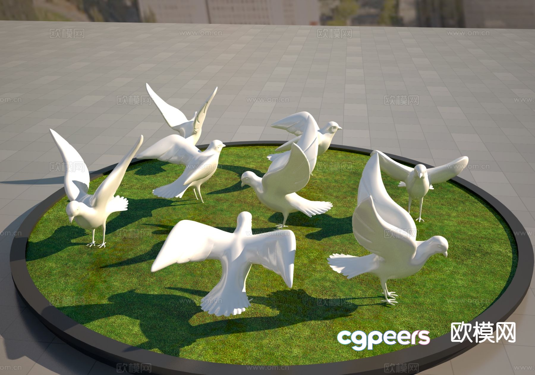 Pigeon sculpture square sculpture 3d model Pigeon sculpture square sculpture 3d model