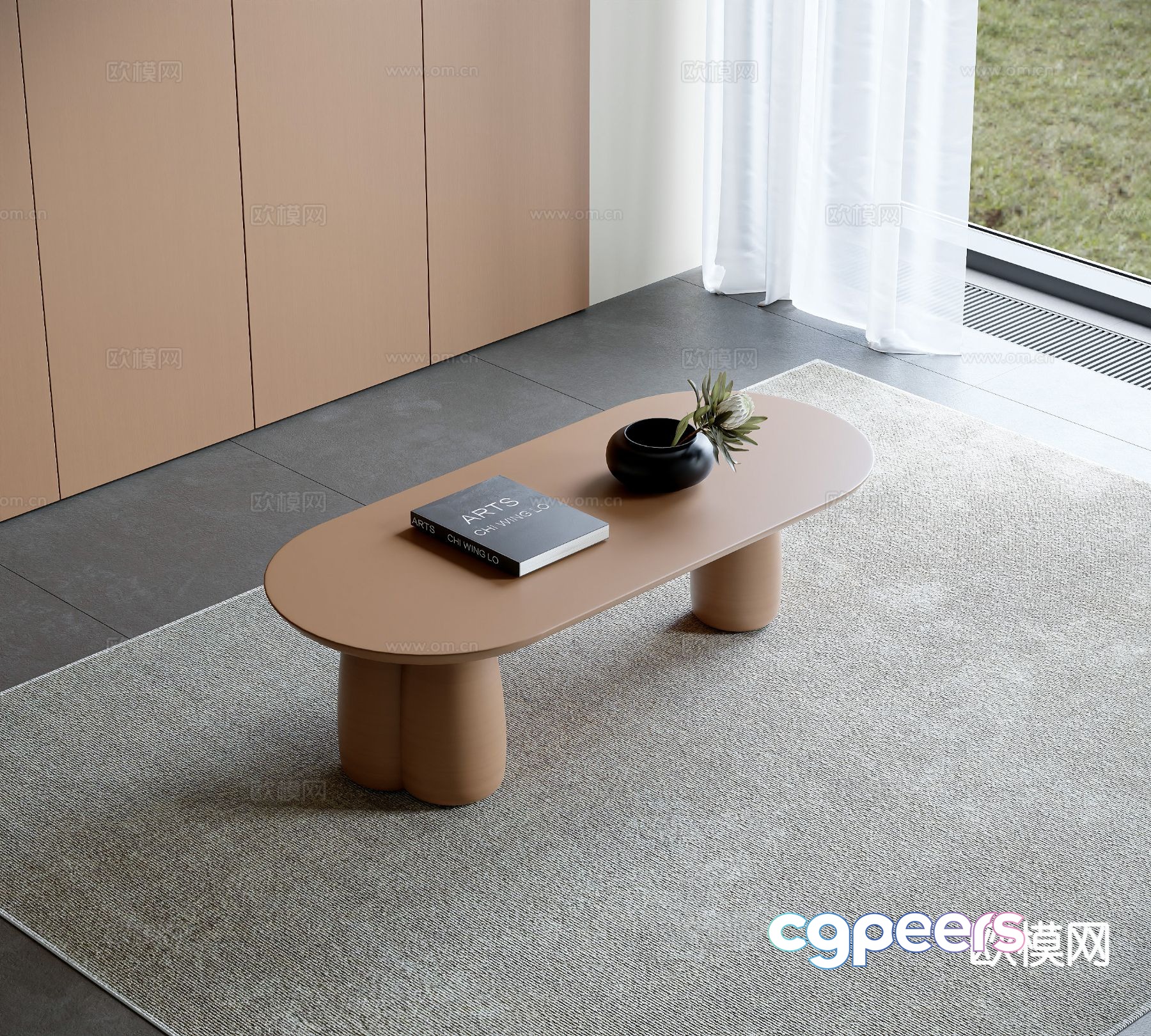 Oval coffee table 3d model Oval coffee table 3d model
