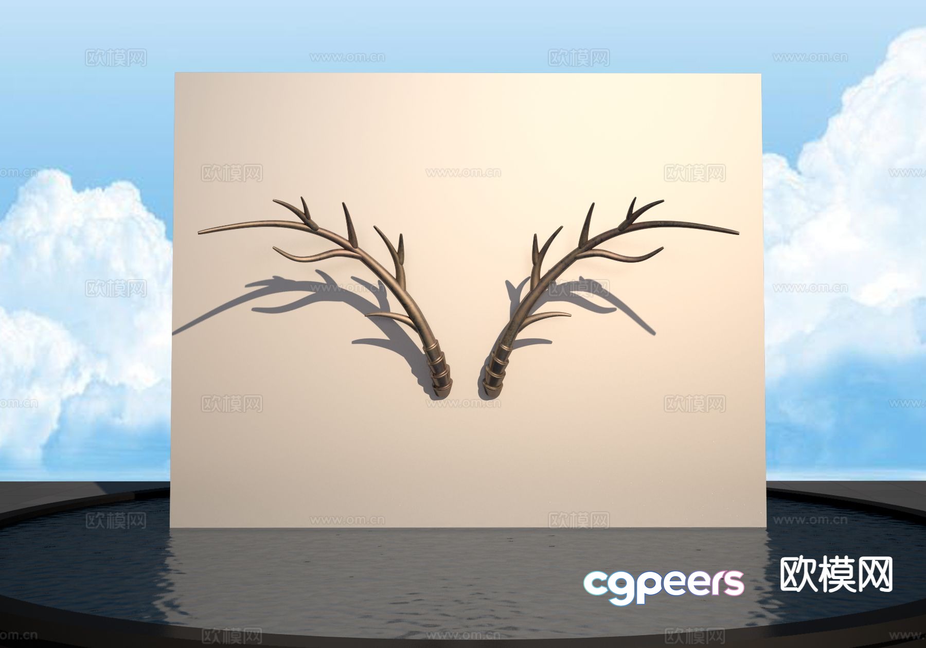 Antler sculpture square sculpture 3d model Antler sculpture square sculpture 3d model