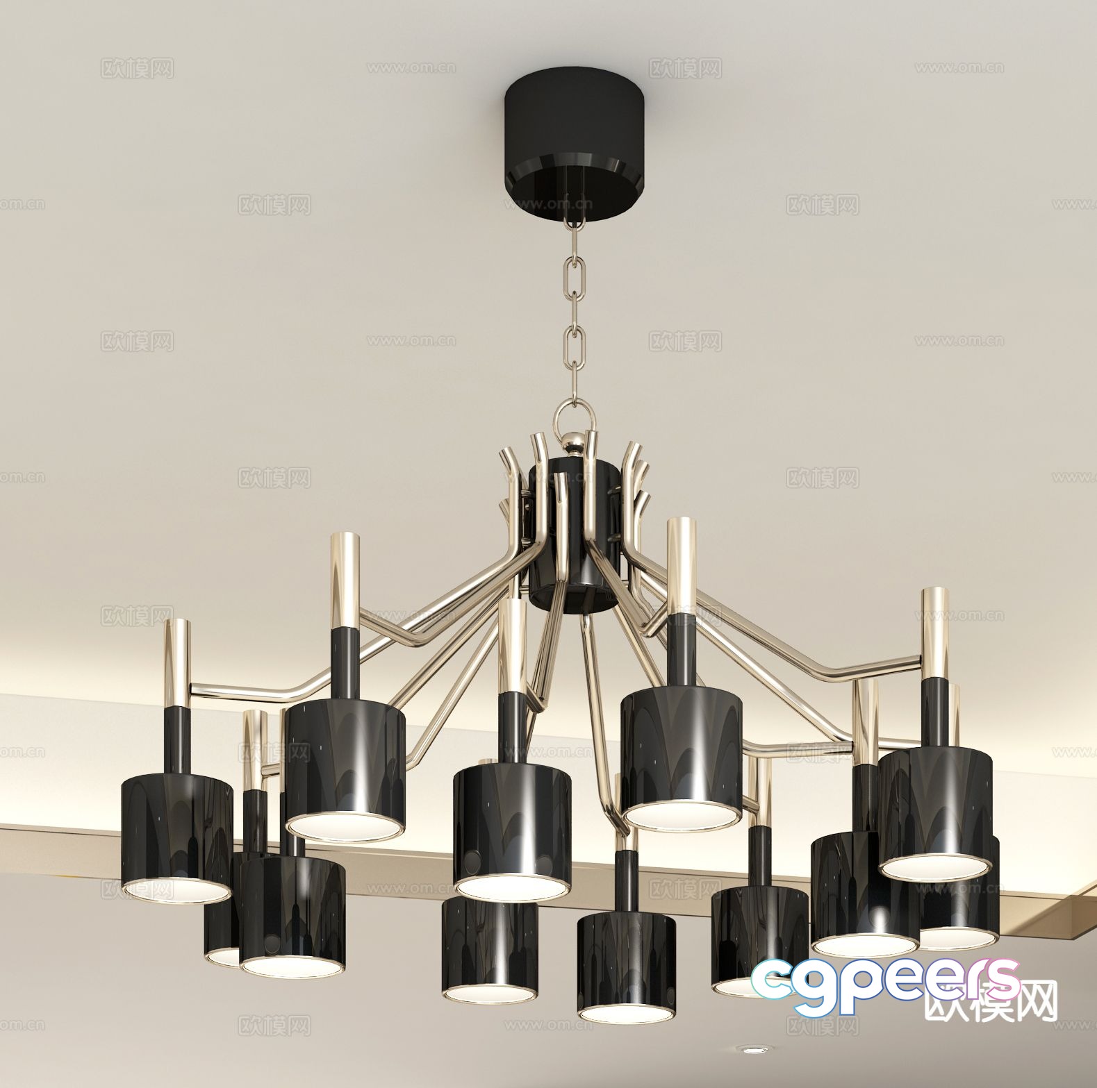 Light luxury chandelier hall chandelier 3d model Light luxury chandelier hall chandelier 3d model