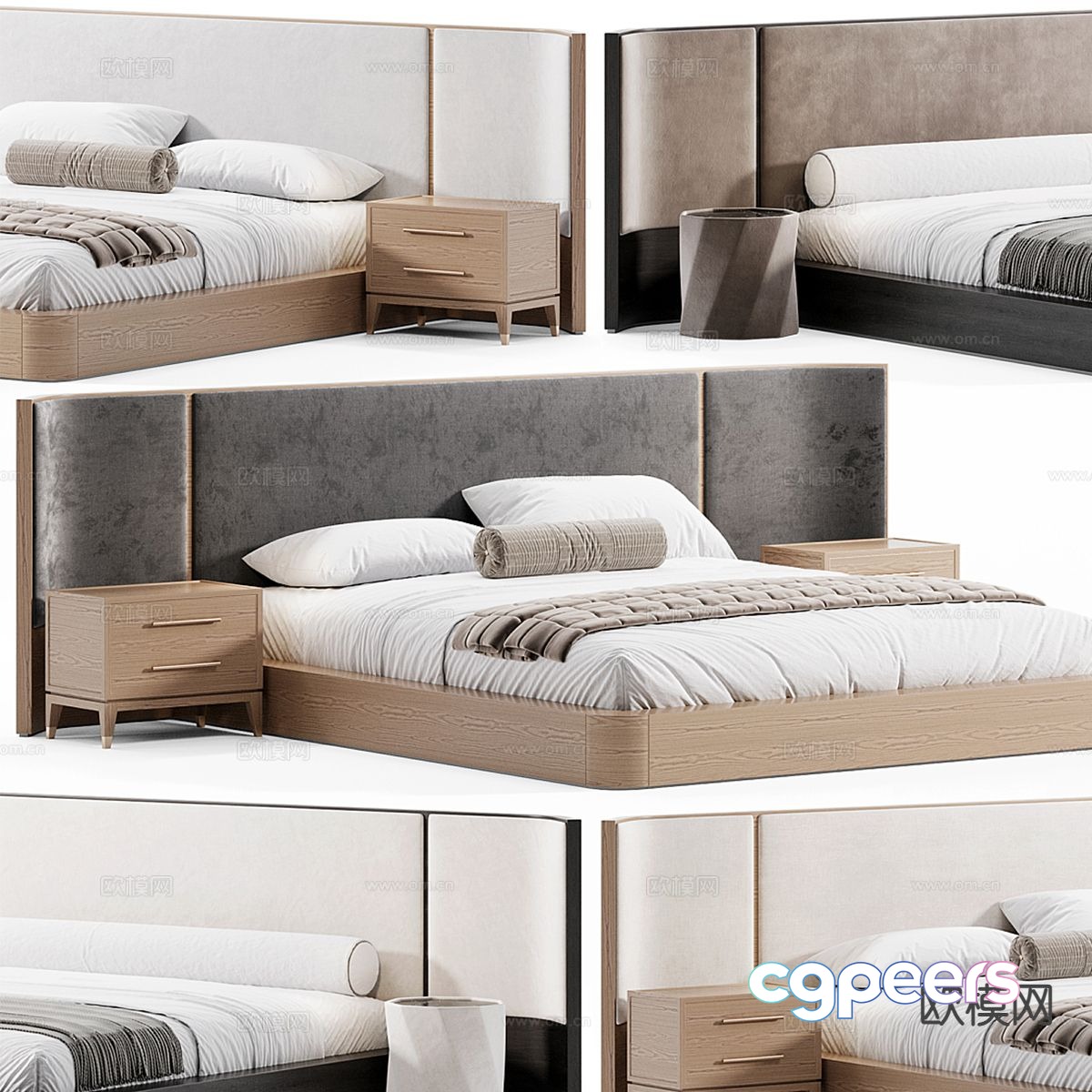 Fabric double bed 3d model Fabric double bed 3d model