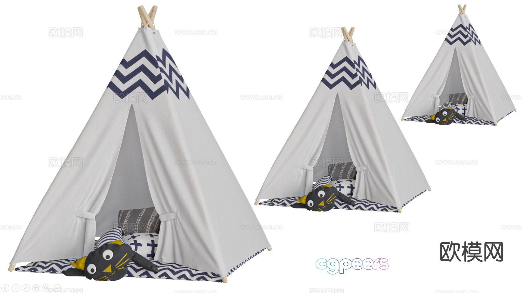 Children’s tent triangular tent 3d model Children’s tent triangular tent 3d model