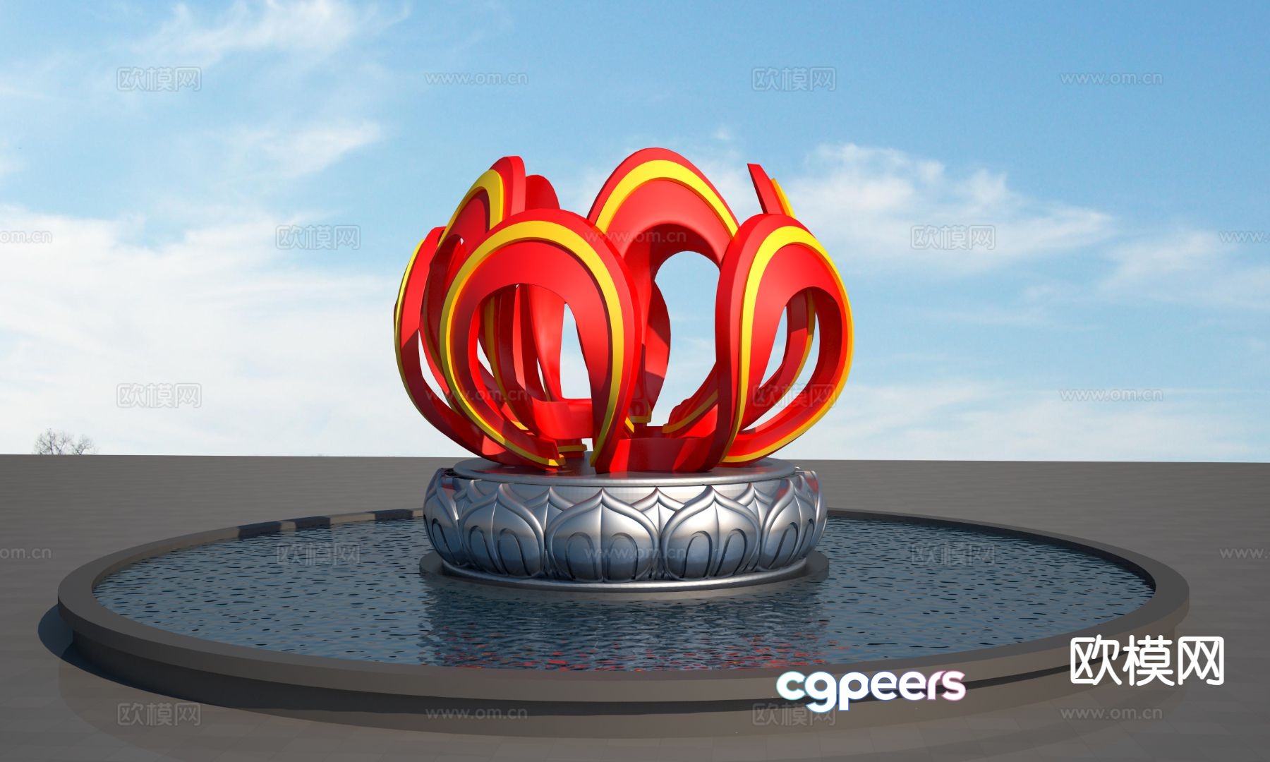 Abstract garland sculpture urban sculpture 3d model Abstract garland sculpture urban sculpture 3d model