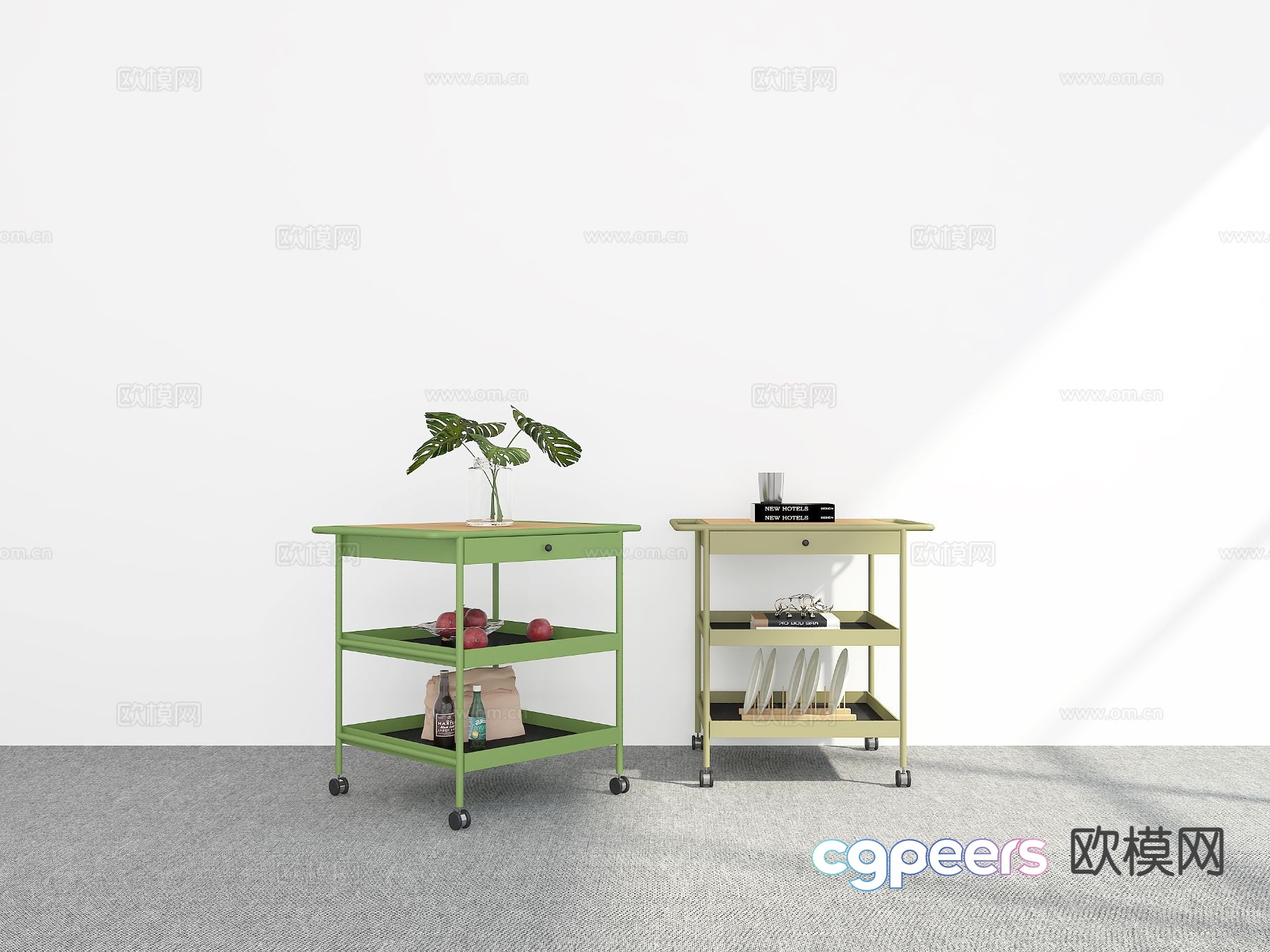 Modern trolley side table corner table table table 3D model Modern trolley side table corner table table table 3D model
