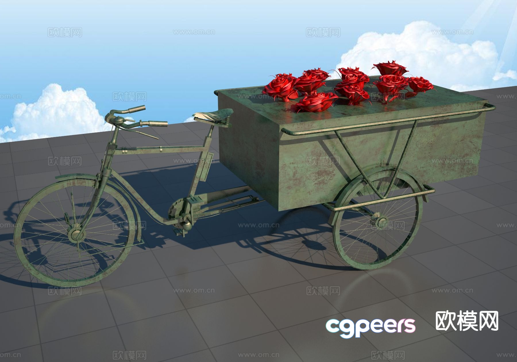 Rose float sculpture 3d model Rose float sculpture 3d model
