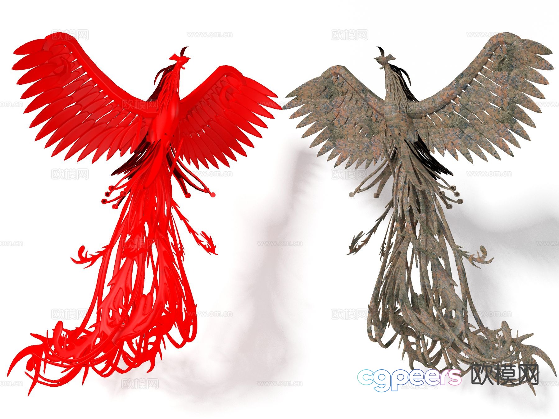 Phoenix sculpture old statue 3d model Phoenix sculpture old statue 3d model