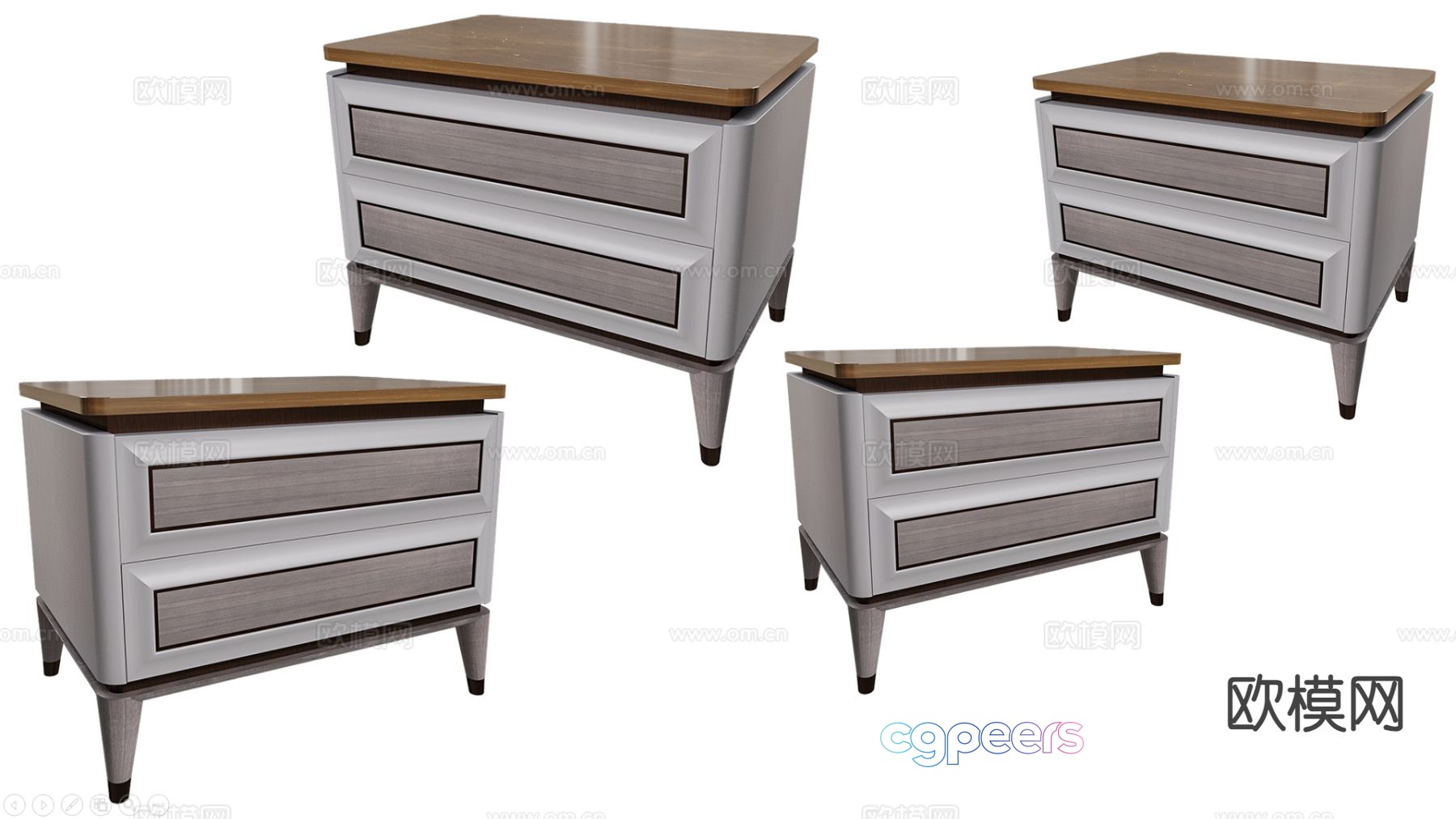 Nordic bedside table 3d model Nordic bedside table 3d model