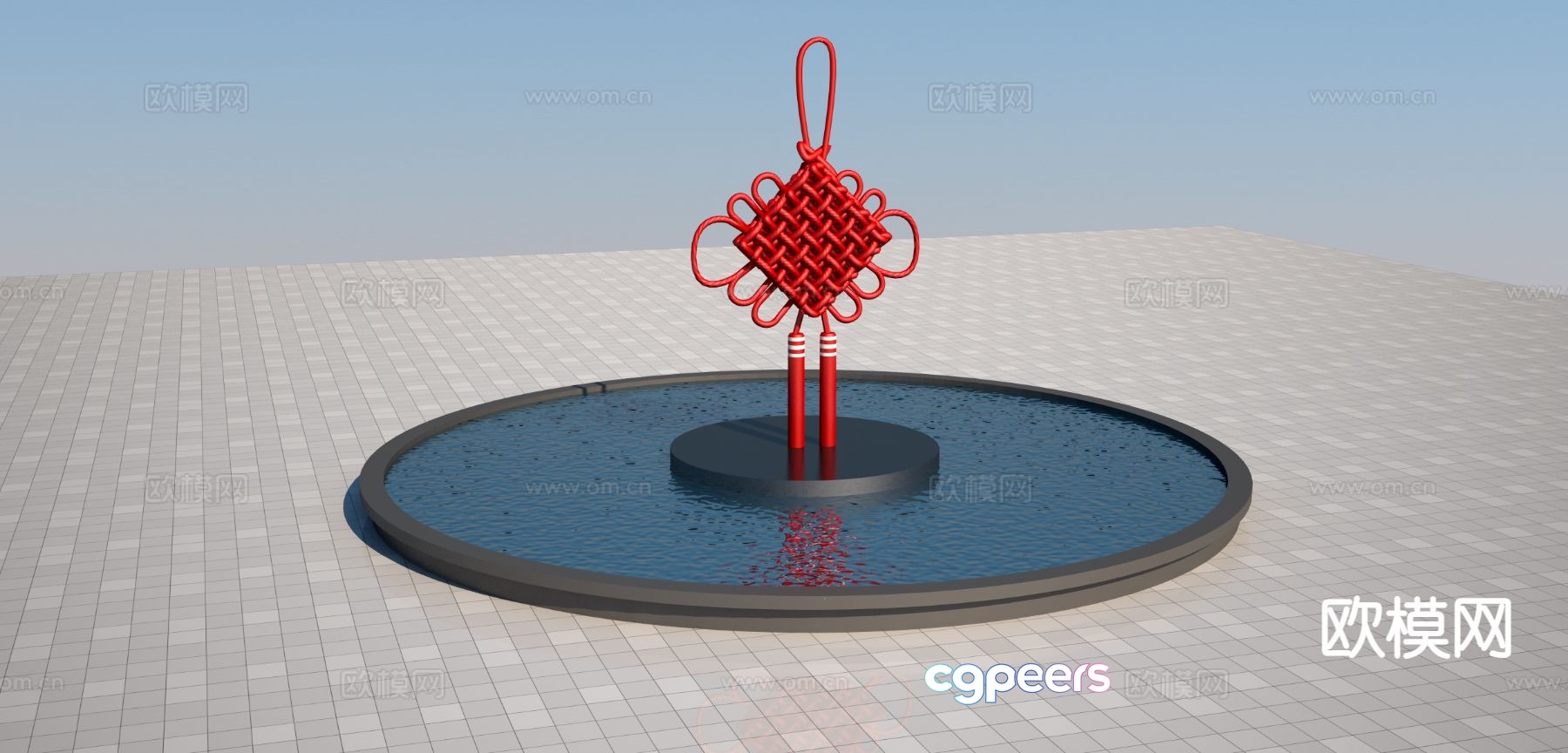 Chinese knot sculpture landscape sculpture 3d model Chinese knot sculpture landscape sculpture 3d model
