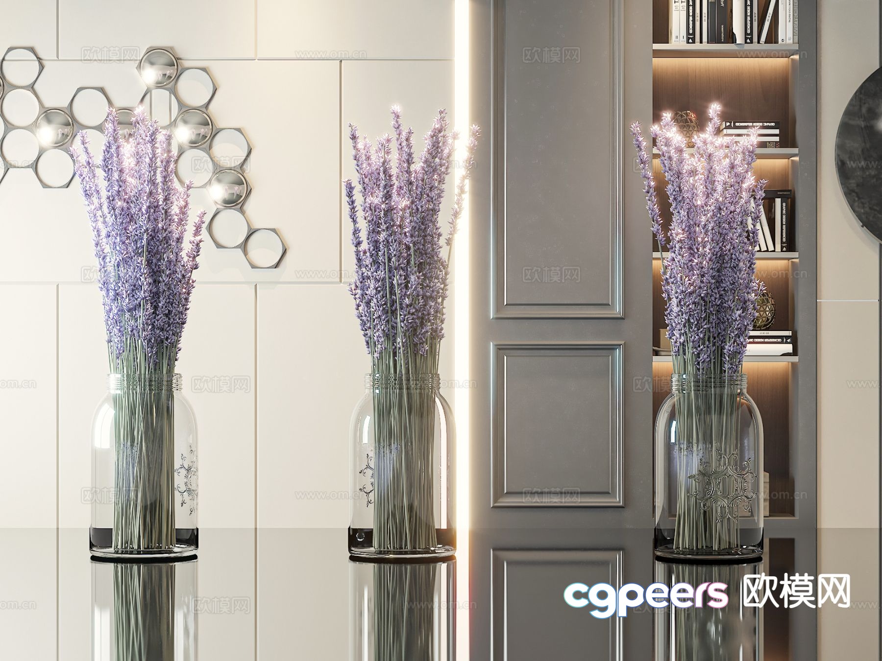 vase floral lavender flower arrangement 3d model vase floral lavender flower arrangement 3d model