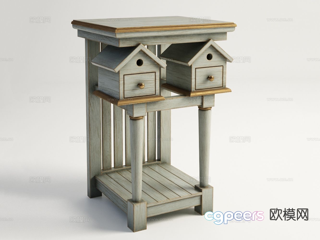American corner table side table table table 3d model American corner table side table table table 3d model