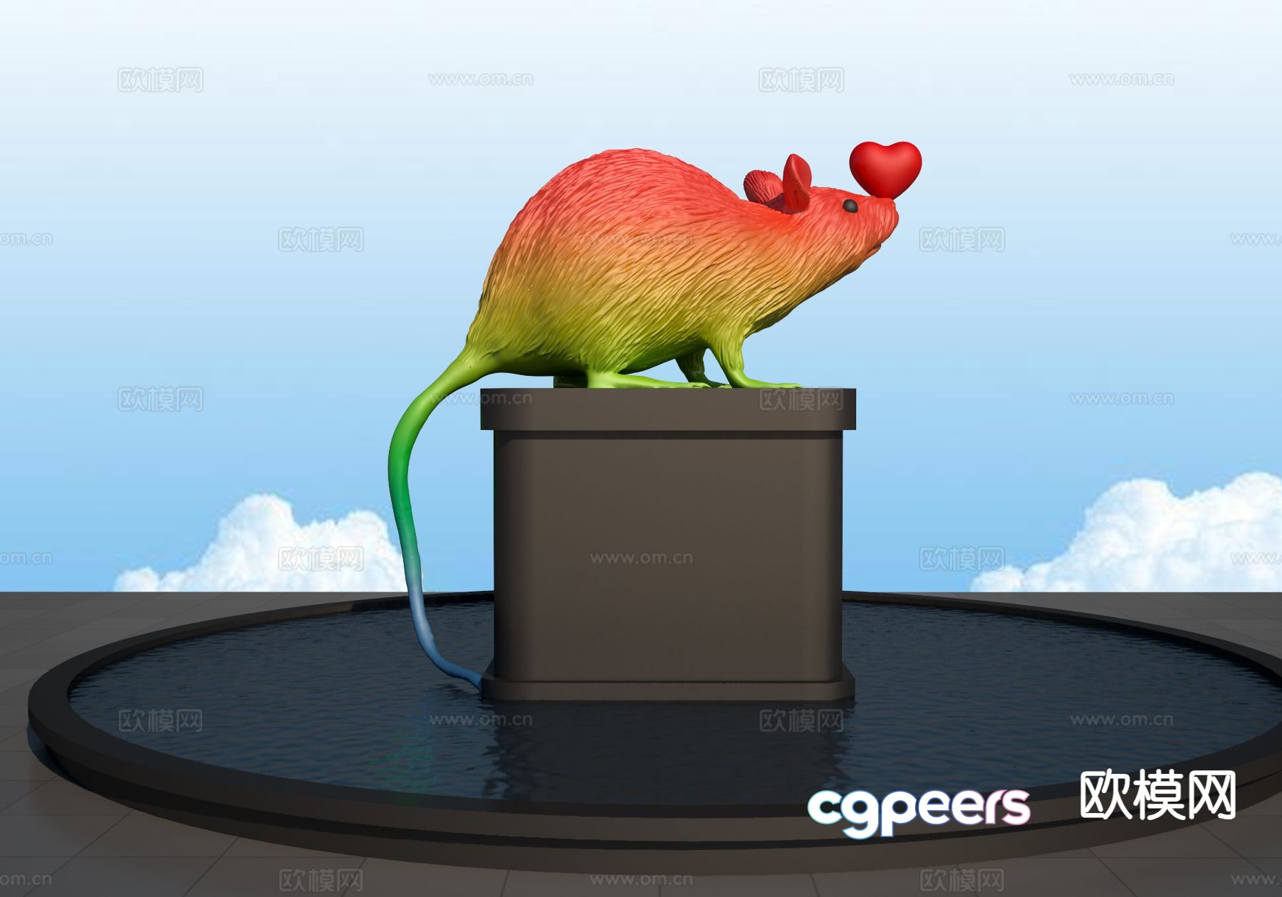 Cartoon mouse sculpture landscape sculpture 3d model Cartoon mouse sculpture landscape sculpture 3d model