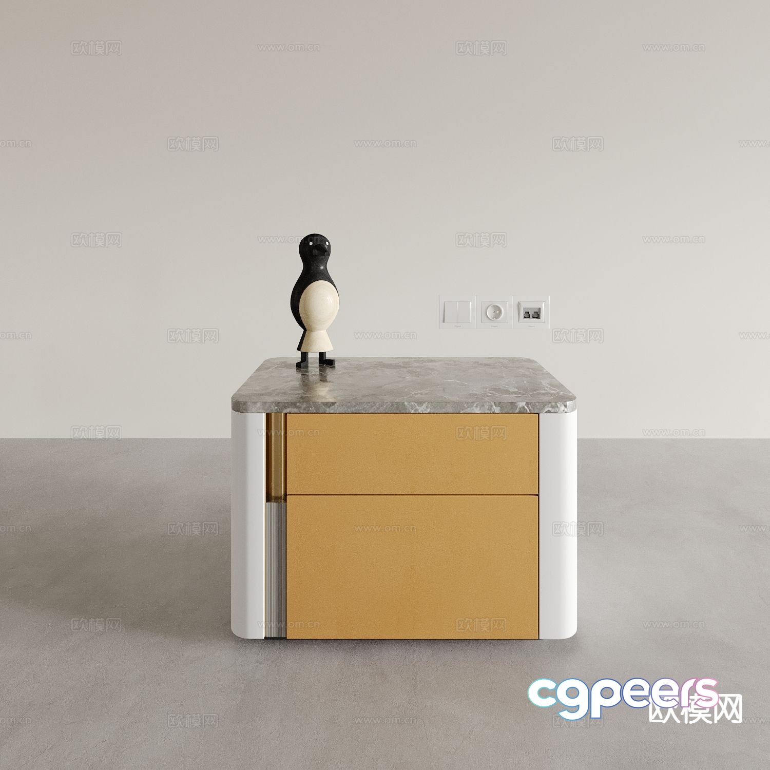 Modern bedside table 3d model Modern bedside table 3d model