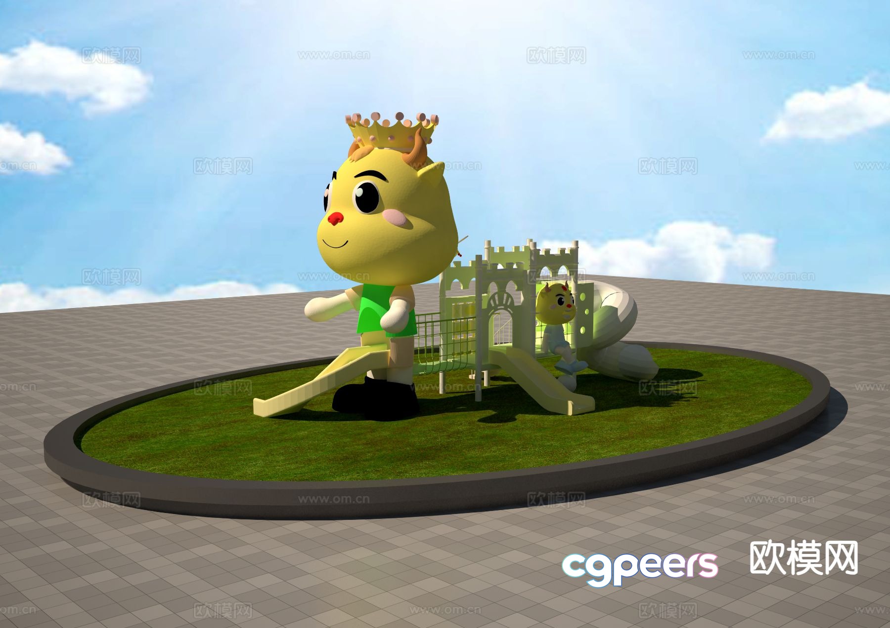 Cartoon amusement rides slide 3d model Cartoon amusement rides slide 3d model