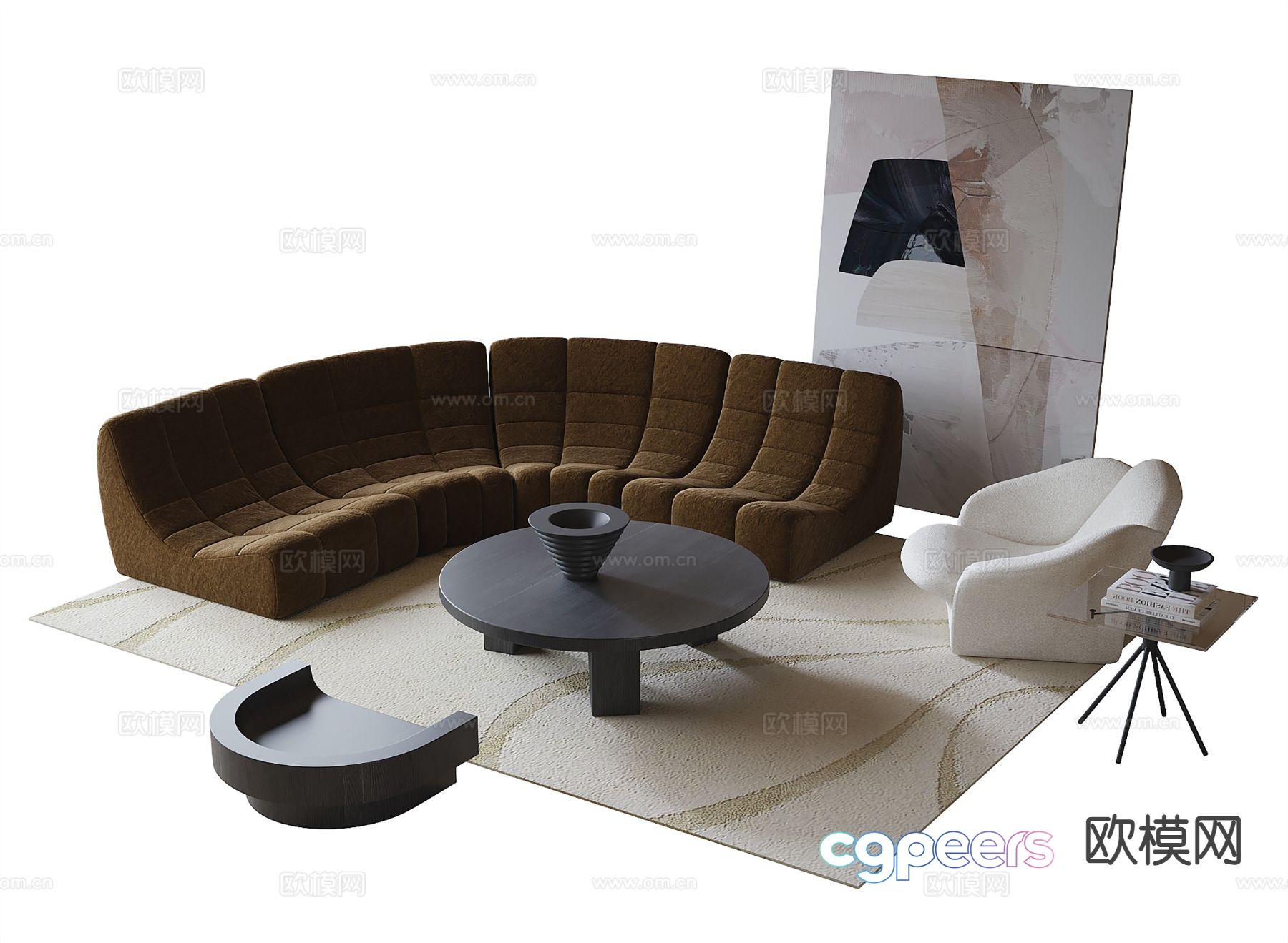 Modern sectional sofa 3d model Modern sectional sofa 3d model