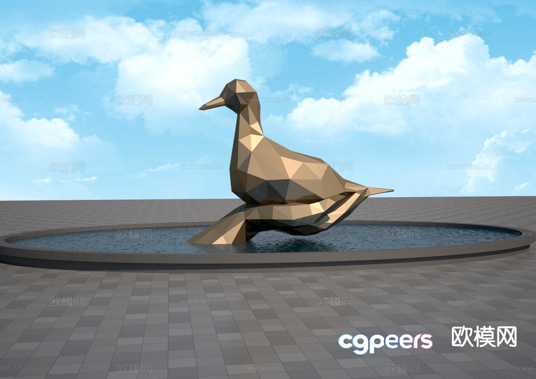 Pigeon sculpture landscape sculpture 3d model Pigeon sculpture landscape sculpture 3d model
