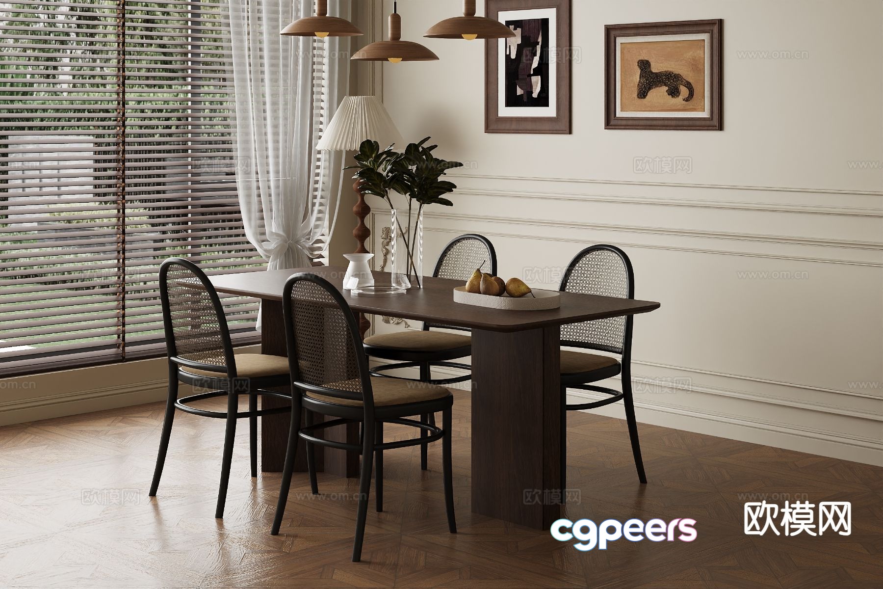 Medieval style dining table and chairs bar dining table 3D model Medieval style dining table and chairs bar dining table 3D model