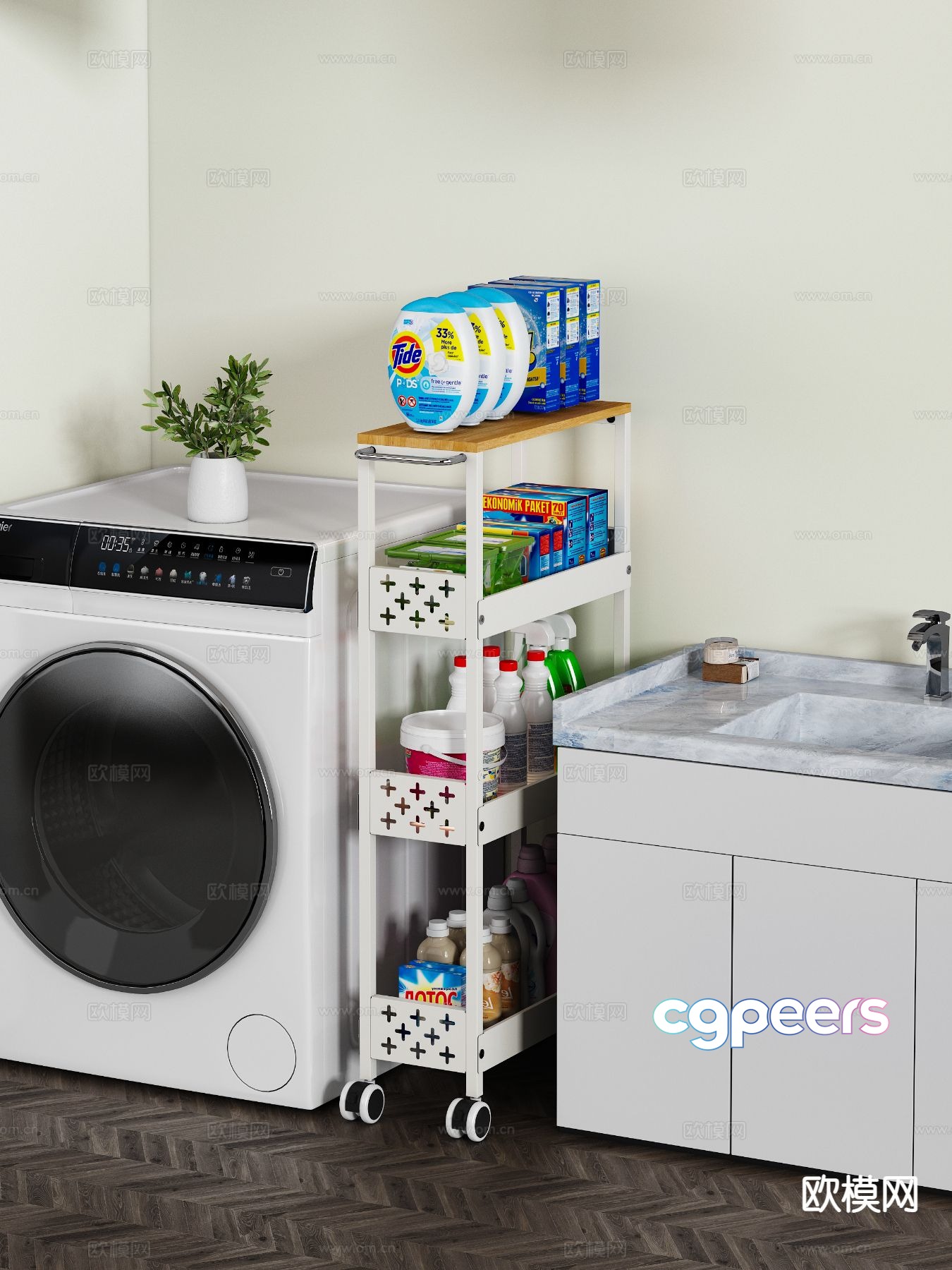 Washing machine storage rack washing machine cabinet 3d model Washing machine storage rack washing machine cabinet 3d model