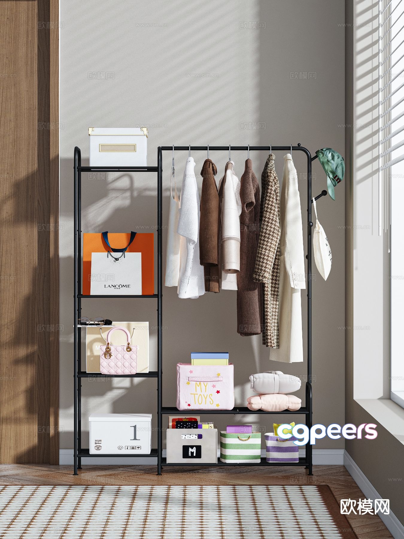 Modern clothes rack coat rack 3d model Modern clothes rack coat rack 3d model