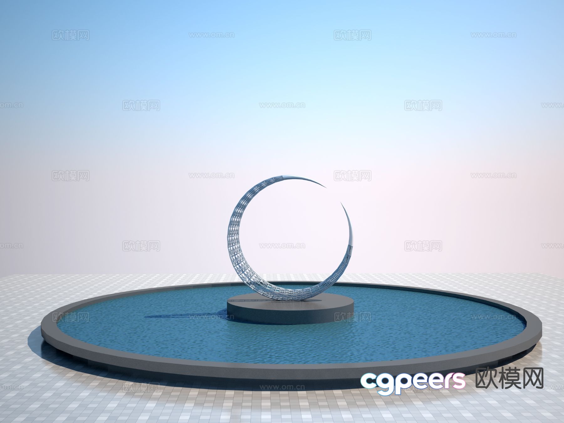 Modern moon sculpture 3d model Modern moon sculpture 3d model
